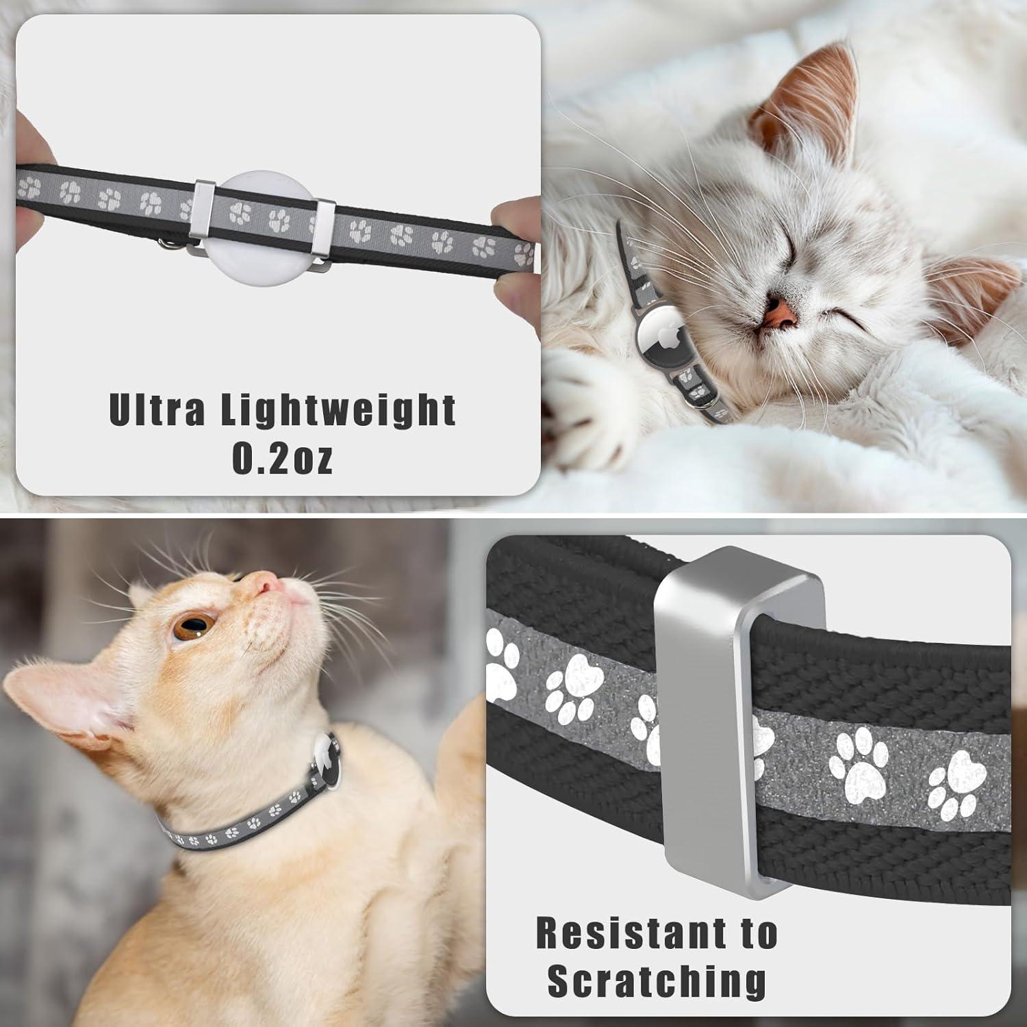 Collar para Gato Sucegi con Soporte AirTag Negro Ajustable