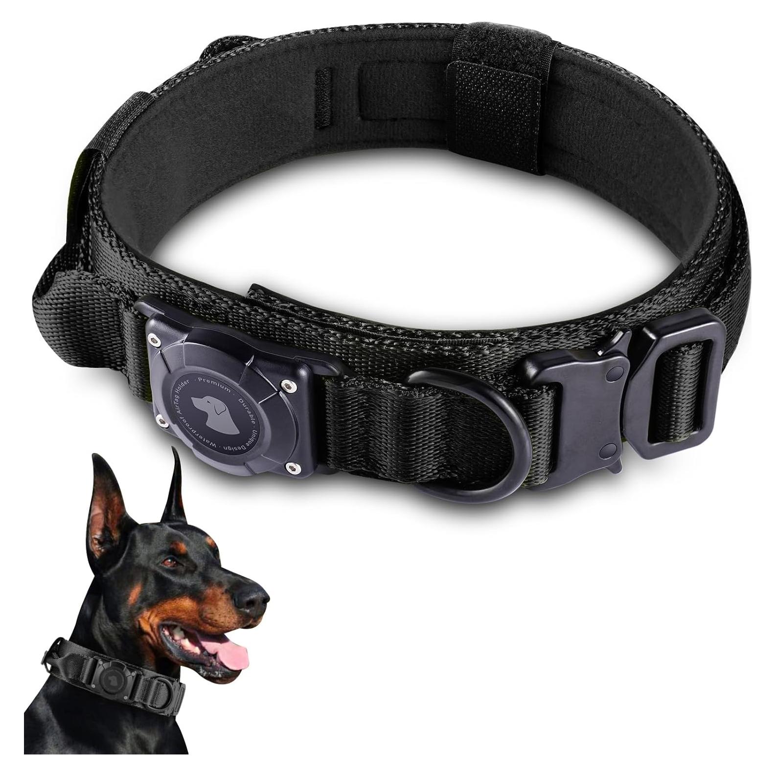 Collar para perro Odokele AirTag impermeable M Negro
