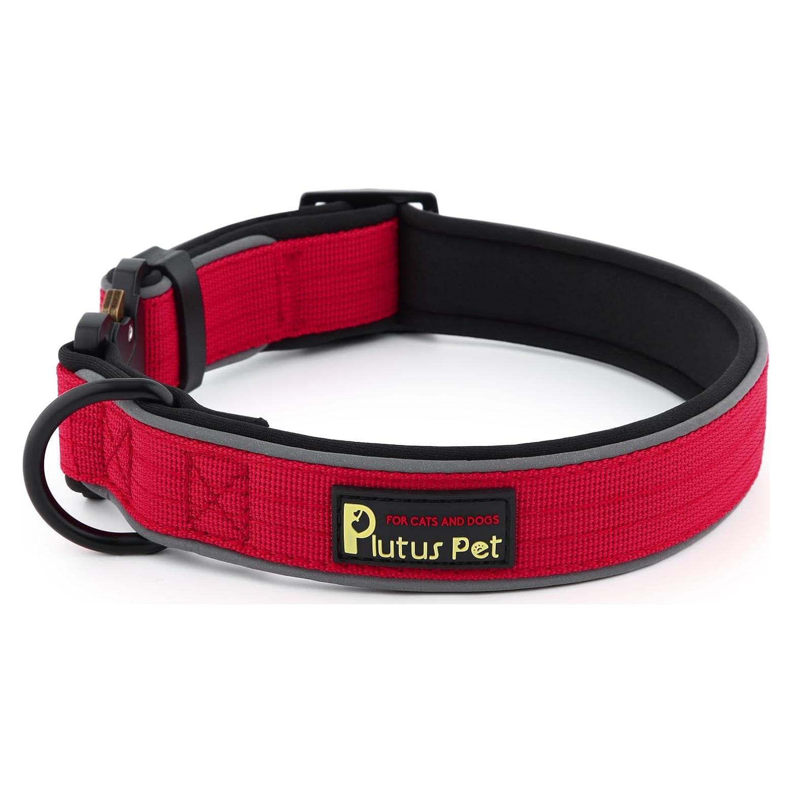 Collar Táctico Reflectante Plutus Pet Rojo S Ajustable