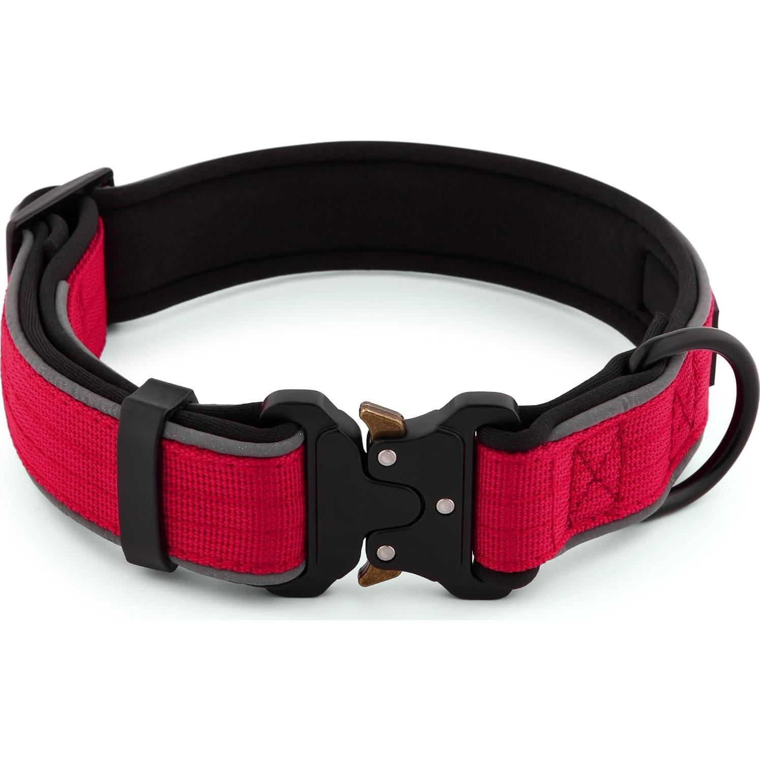 Collar Táctico Reflectante Plutus Pet Rojo S Ajustable