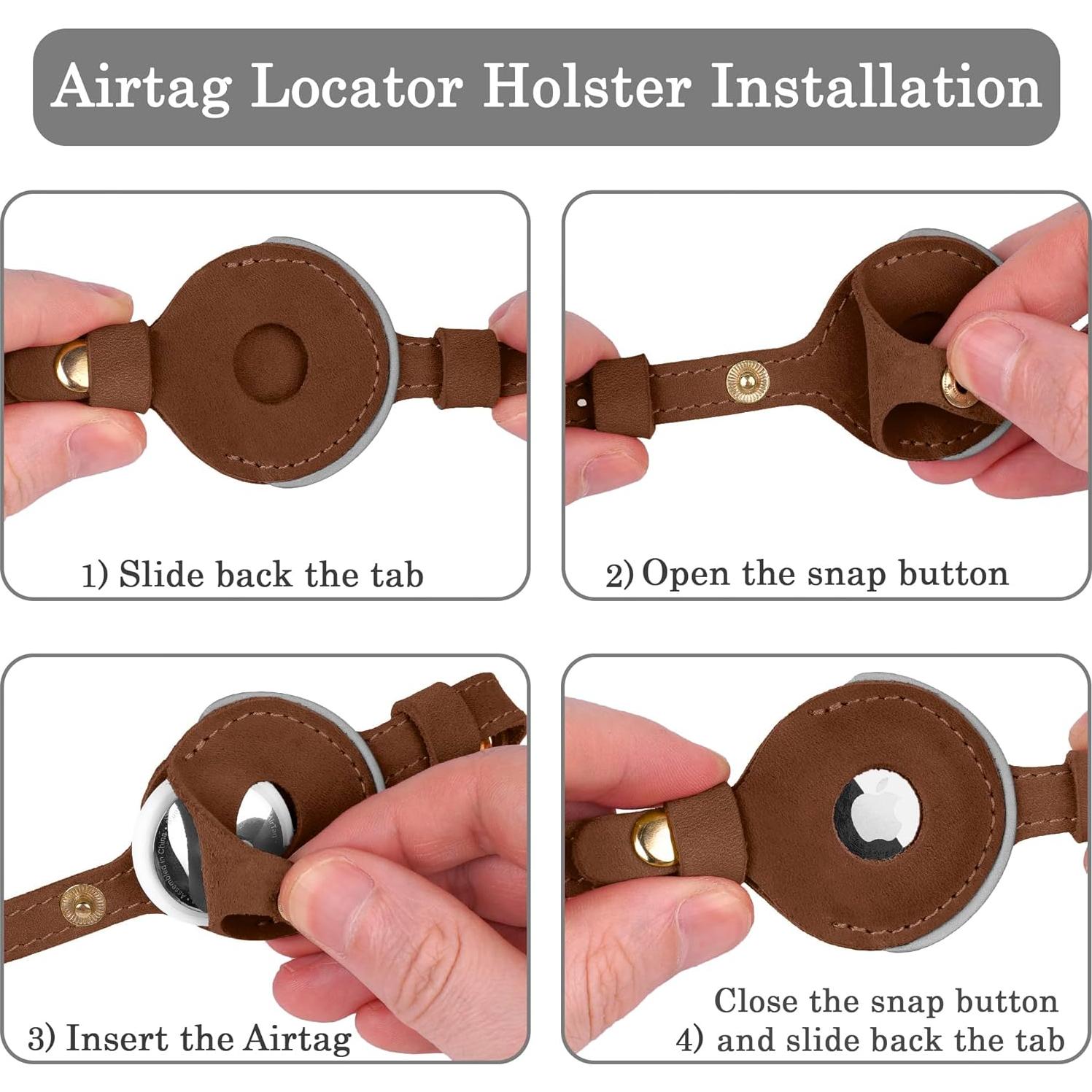 Collar Reflectante de Cuero OOPSDOGGY para Gatos Marrón