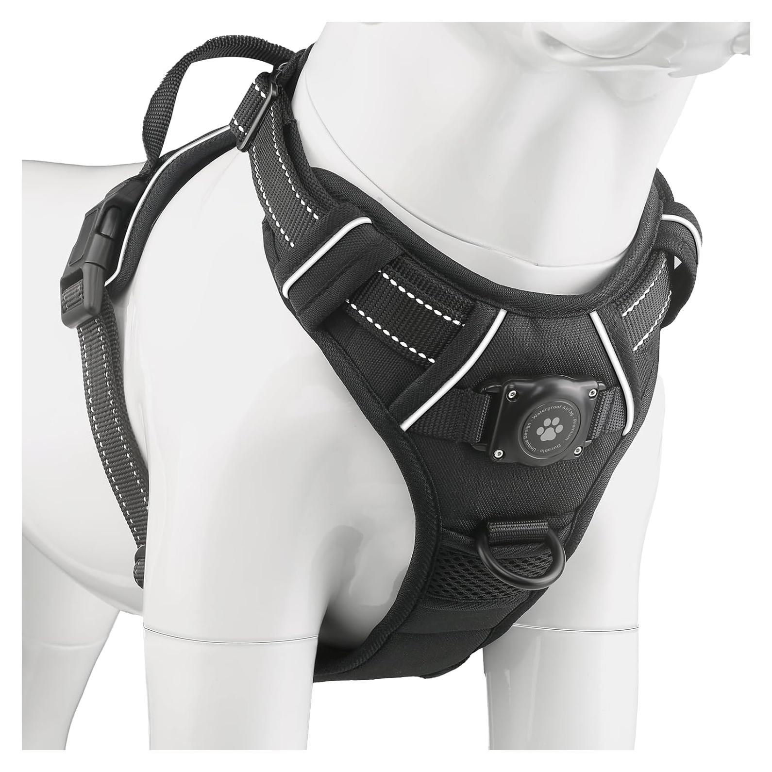 Arnés para Perros Furrigo con Soporte AirTag Negro L