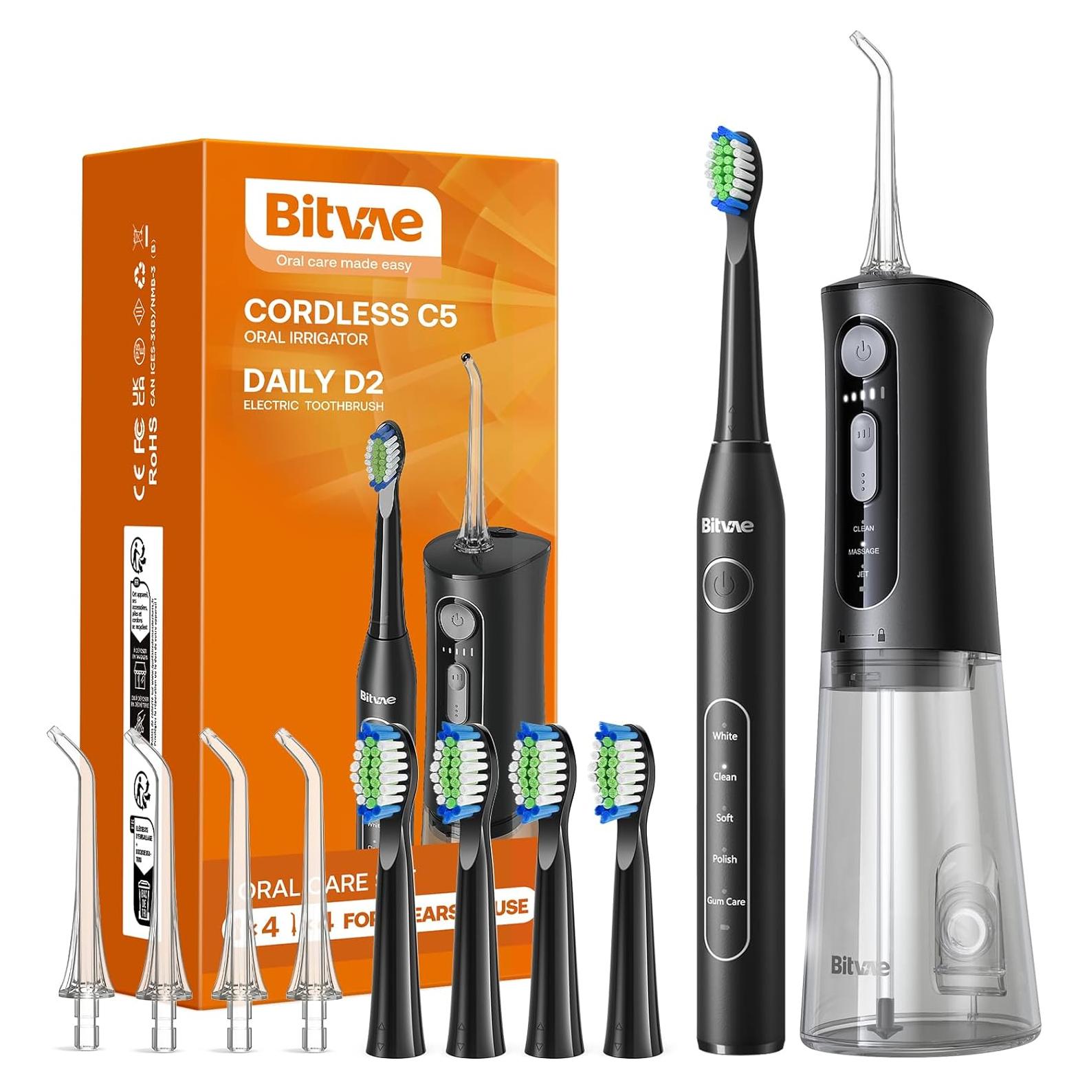 Irrigador Dental Portátil Bitvae C2 5 Modos y Cepillo Eléctrico