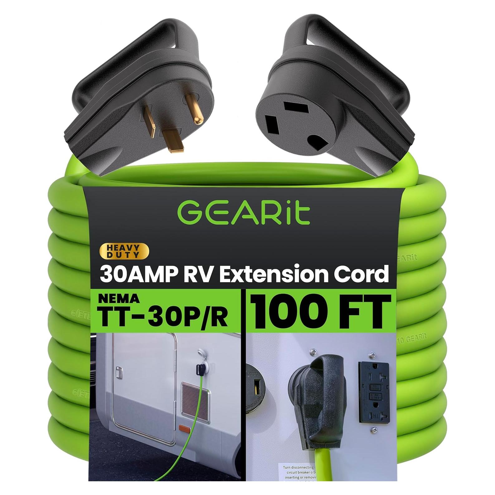 Cable de extensión 30A GearIT 30,48m NEMA TT-30 resistente