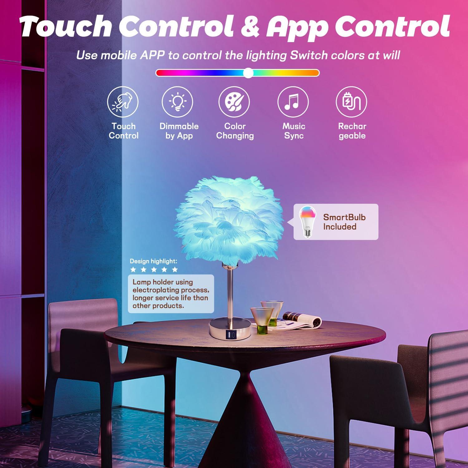 Lámpara de Mesa Inteligente Zengge 9W Control Táctil USB