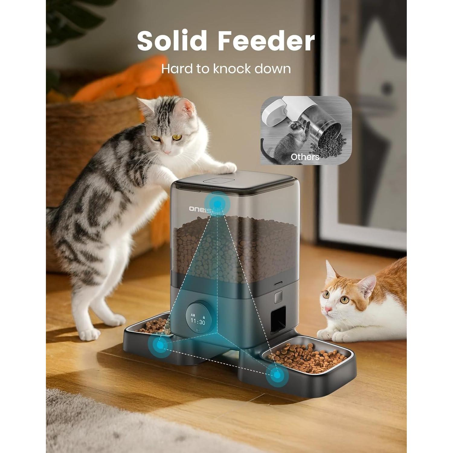 Comedero Automático para Gatos Oneisall 5L 2 Gatos Programable