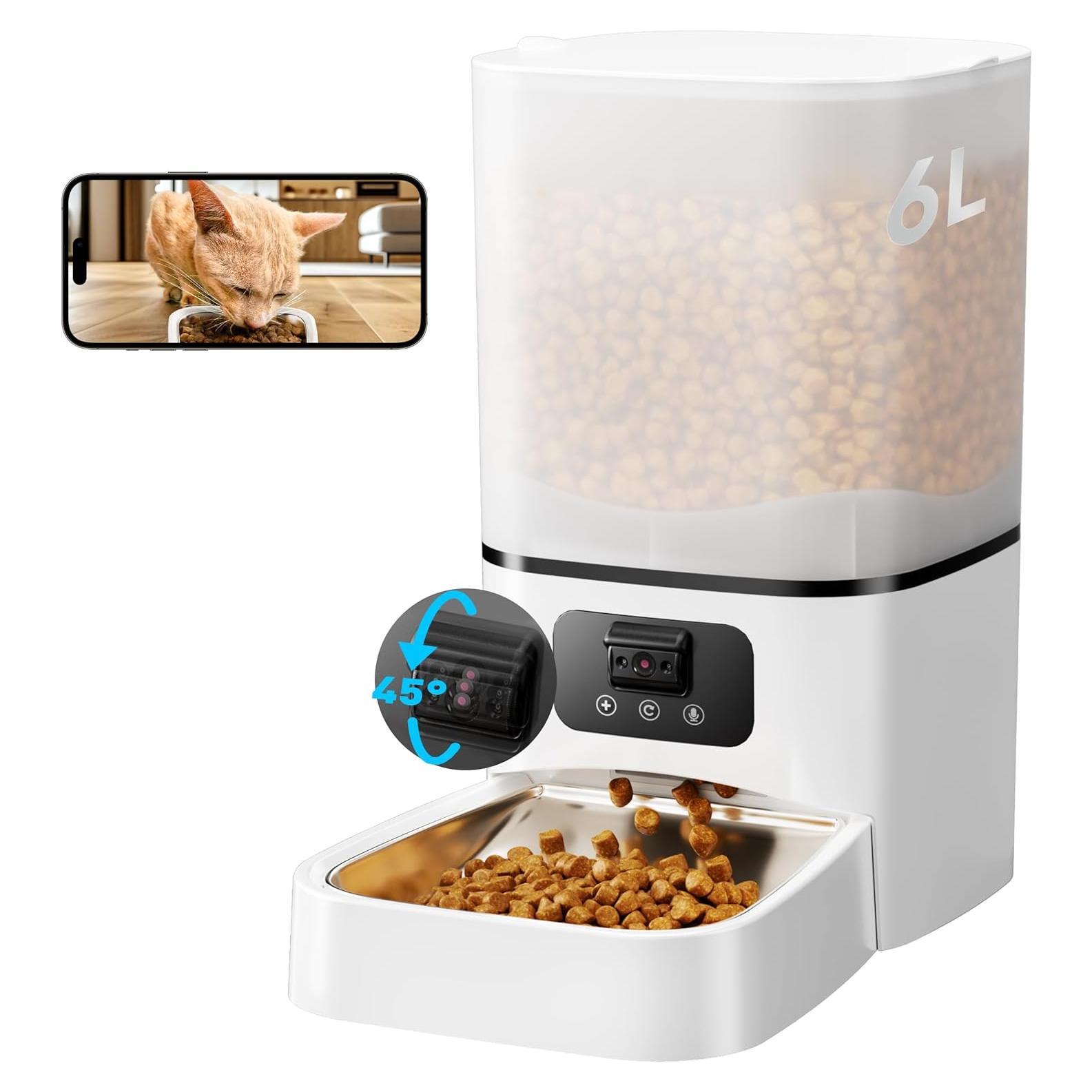 Comedero Automático para Gatos PIPPINPET con Cámara HD 6L