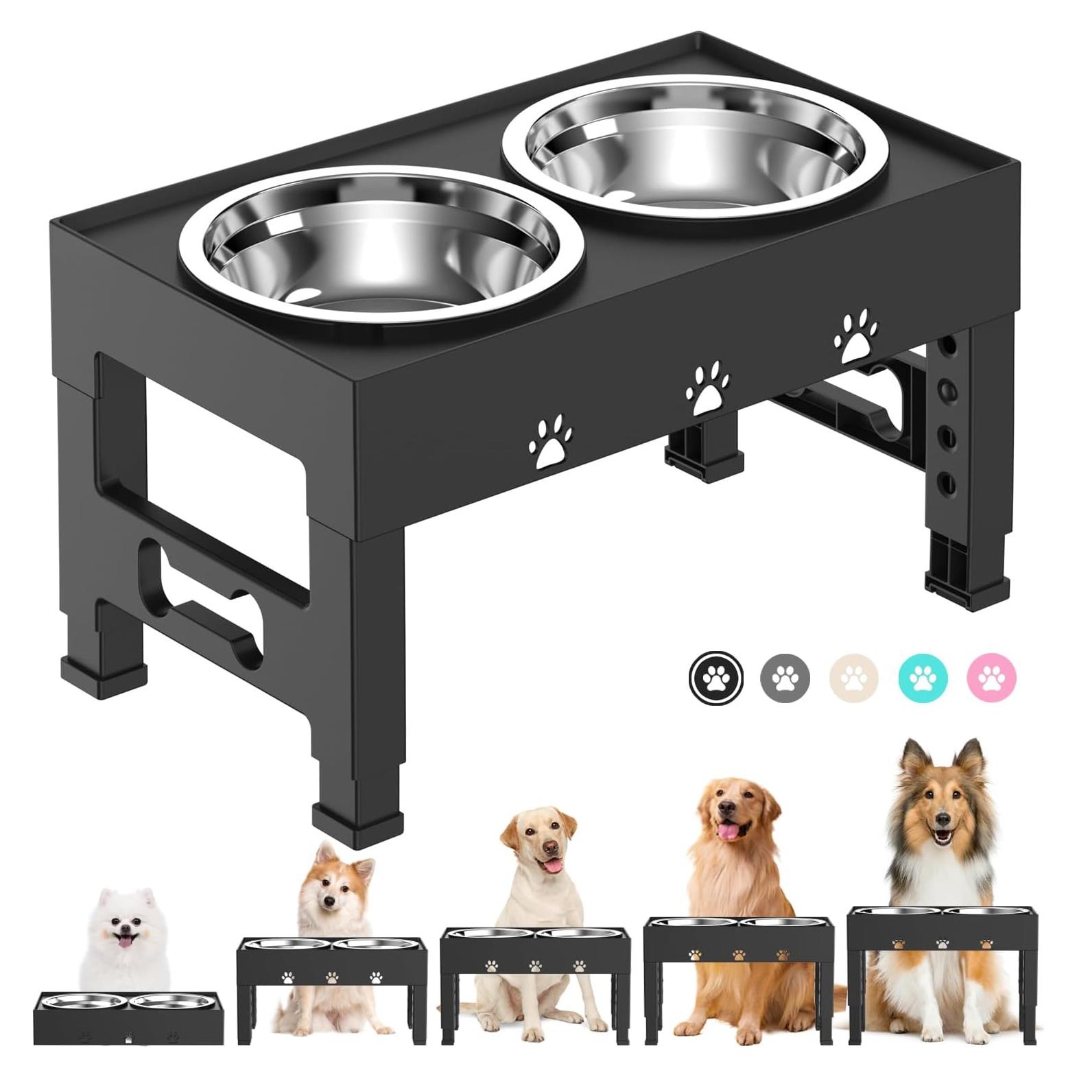 Soporte Elevado para Perros LAKIPETN con 2 Cuencos Inox