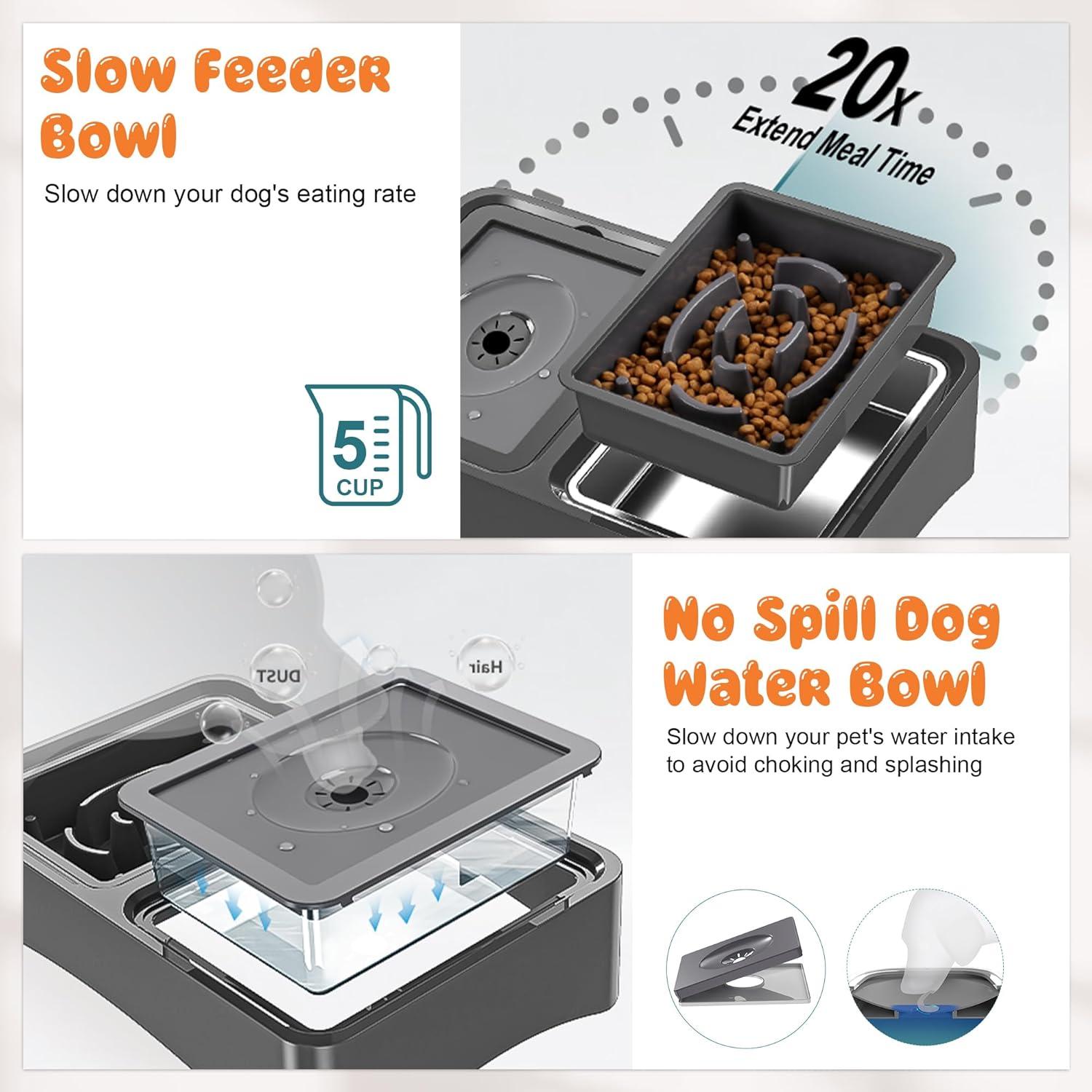 Decflow Cuencos Elevados para Perros Ajustables 4 Alturas