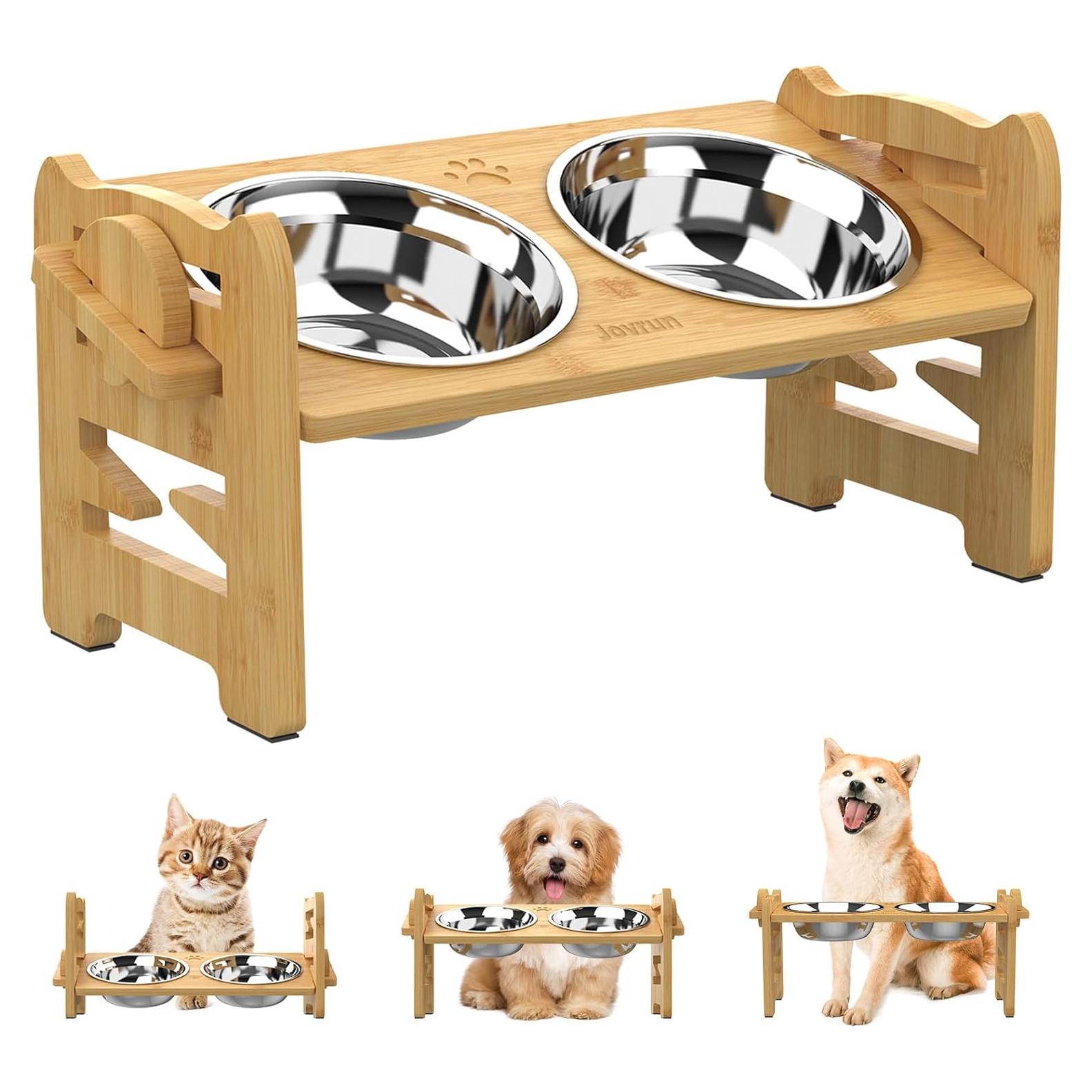 Cuencos Elevados Ajustables Jovrun para Perros y Gatos Pequeños