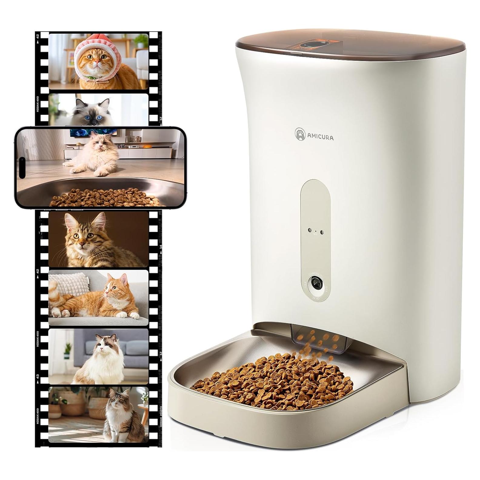 Comedero Automático para Gatos Amicura F1 PRO 4.5L WiFi 2K