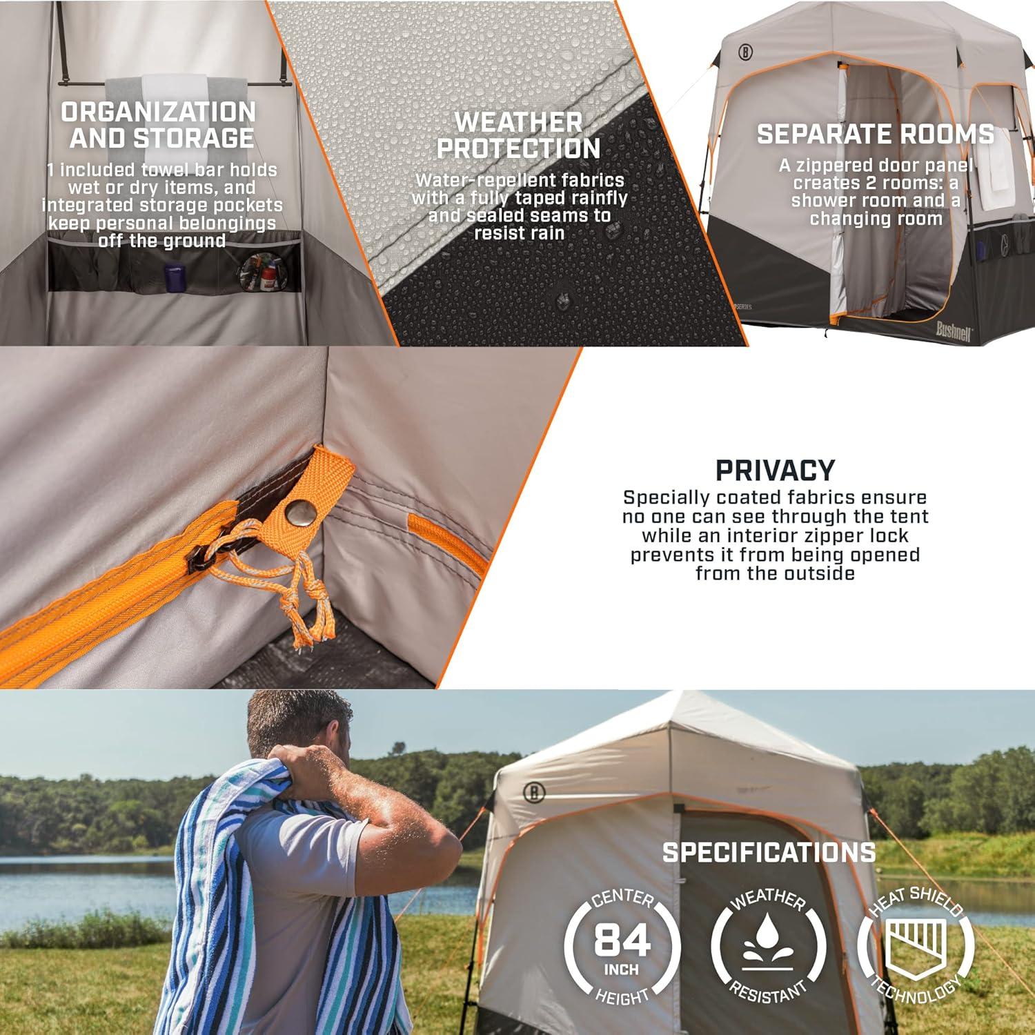 Carpa de Ducha Bushnell BLP50098 2 Habitaciones Camping 60s