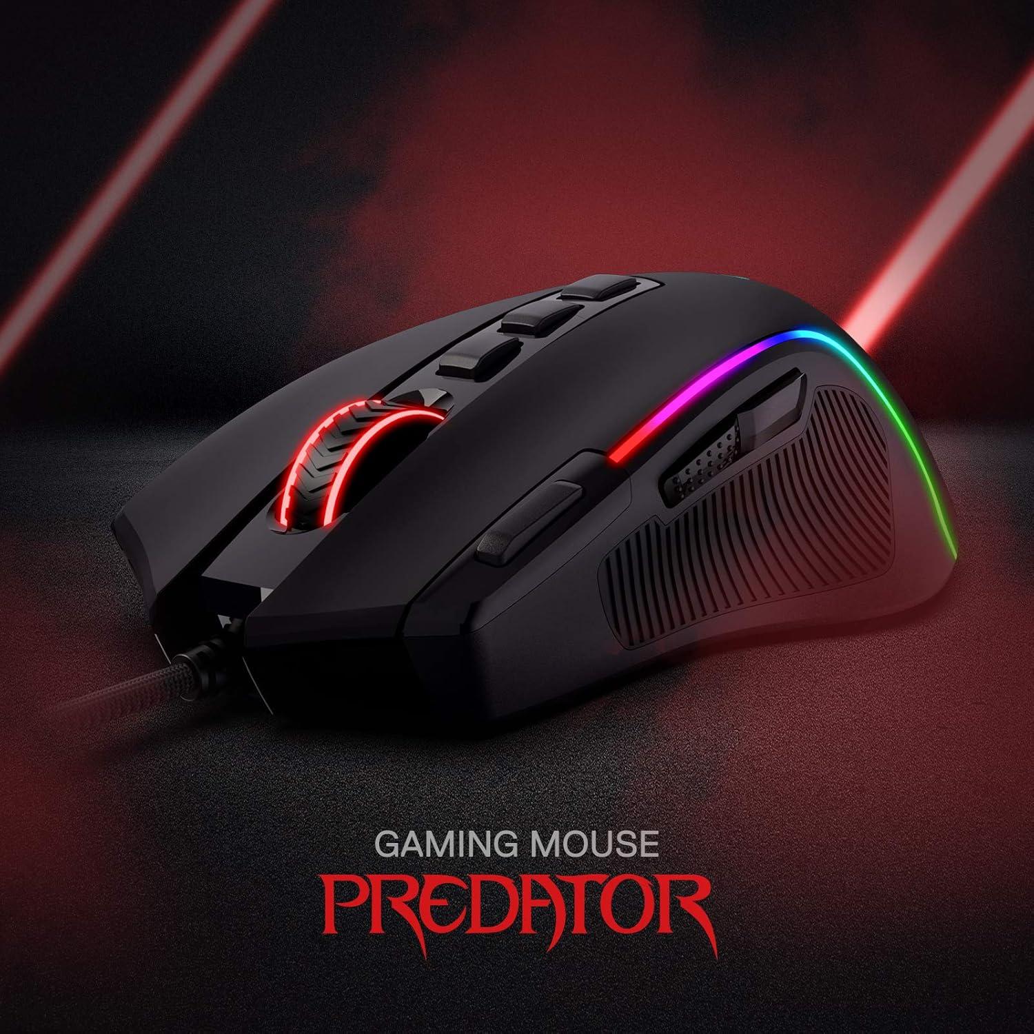 Ratón Gaming Redragon M612 Predator RGB 8000 DPI 11 Botones