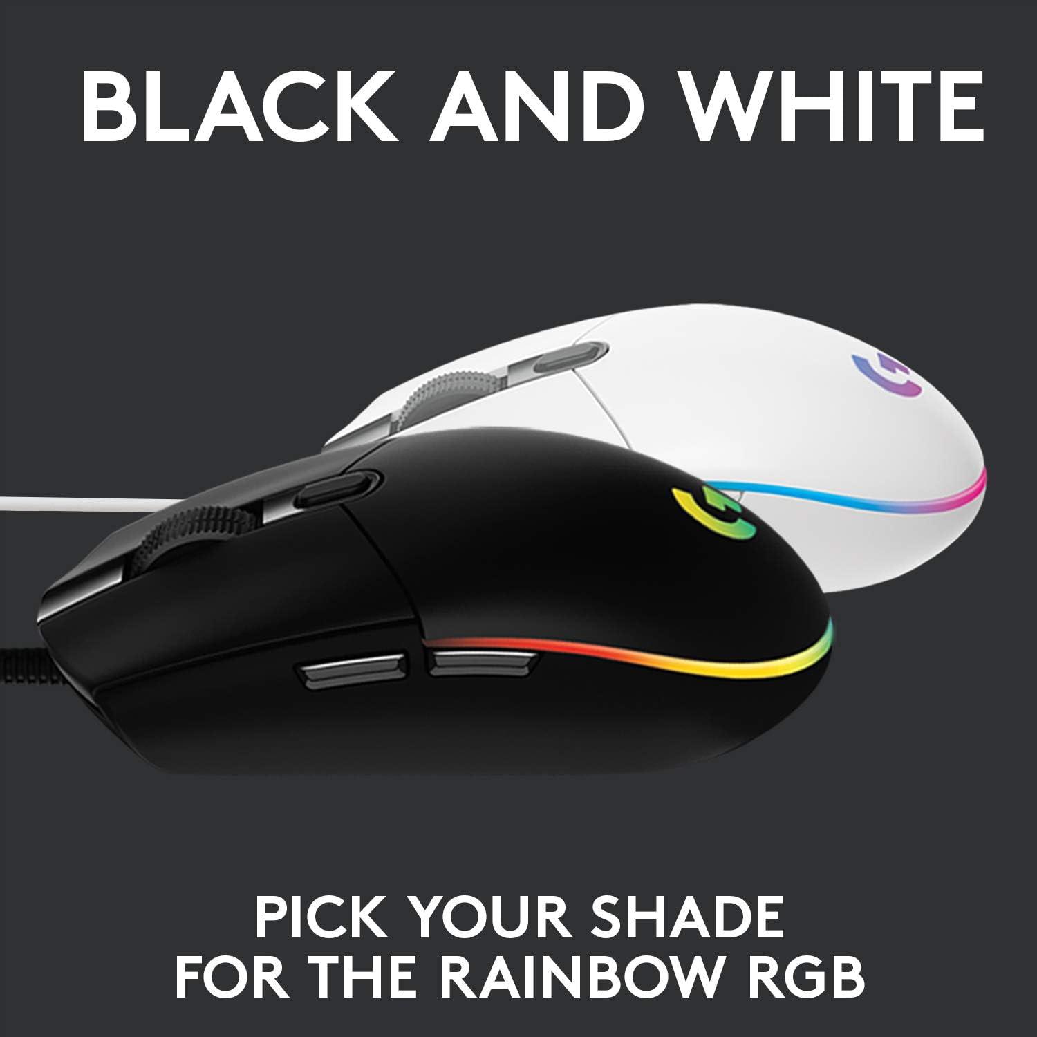 Ratón Gaming Logitech G203 HERO, 8000 DPI, RGB, 6 Botones