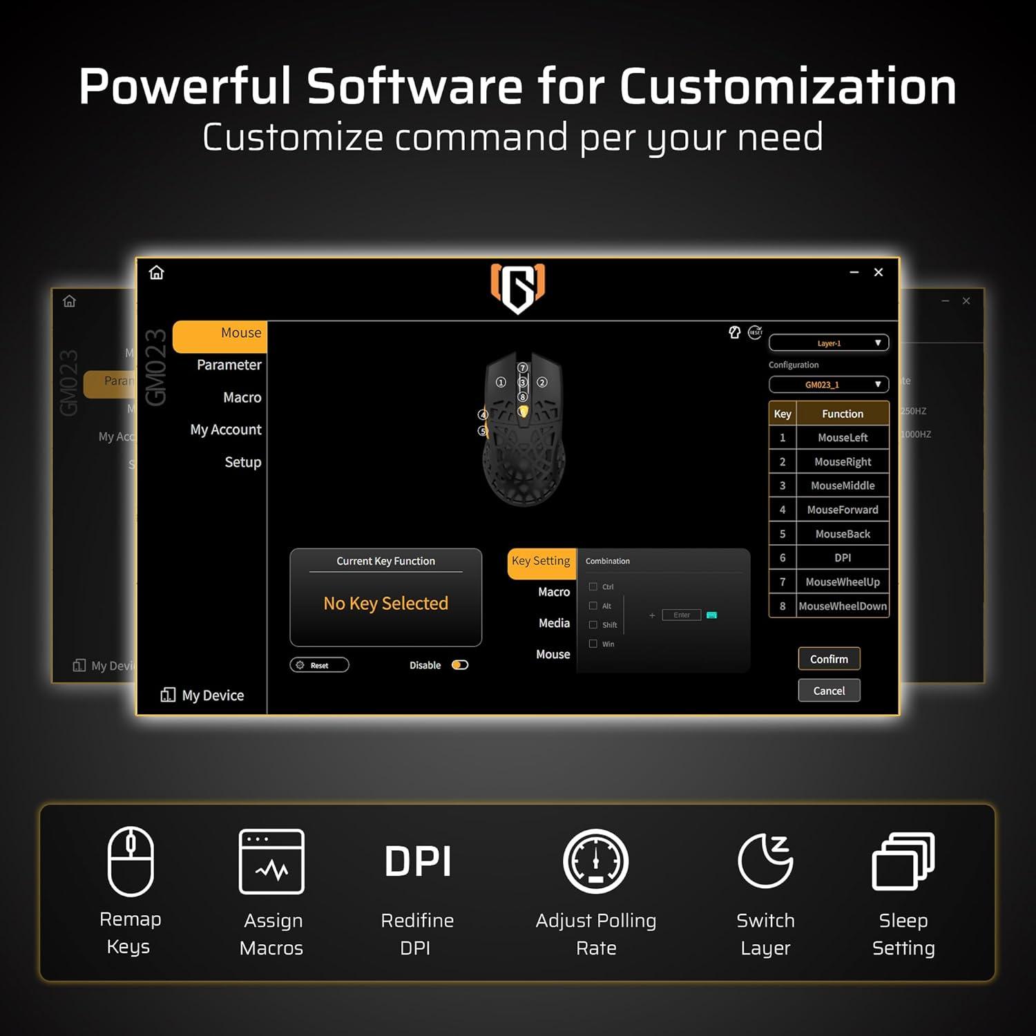 Ratón Gaming Inalámbrico LTC GM023 79g Ergonométrico 4800 DPI