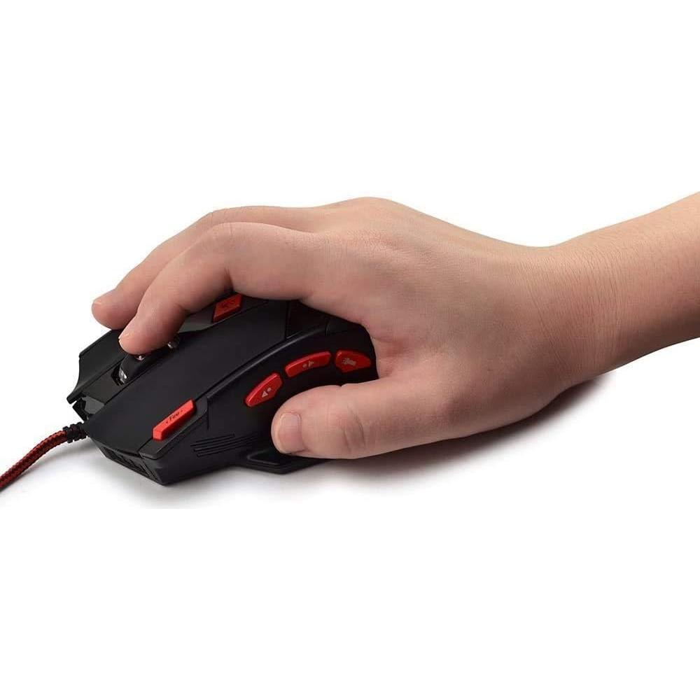 Ratón Gaming Zelotes T90 USB 9200 DPI Ergonómico Negro