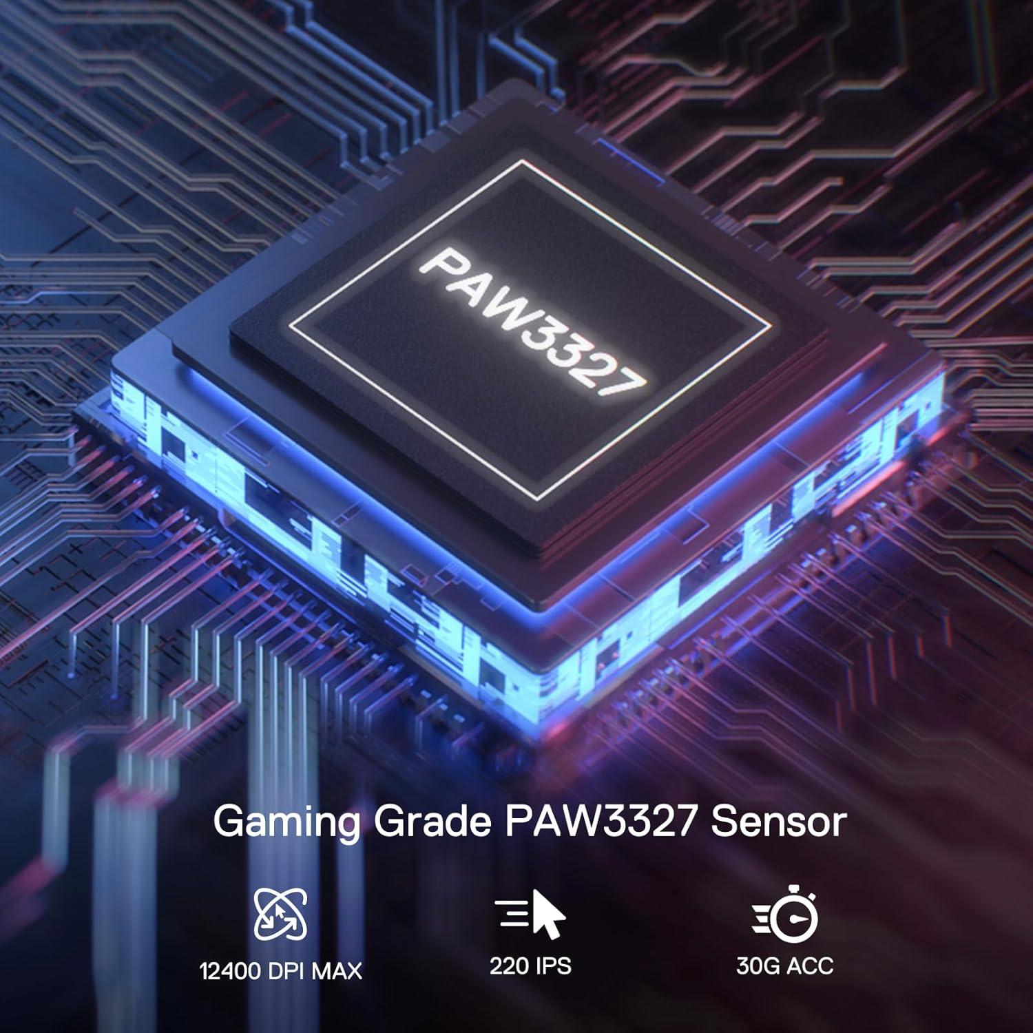 Redragon M724 Ratón Gaming Con Cable 12,400 DPI Negro