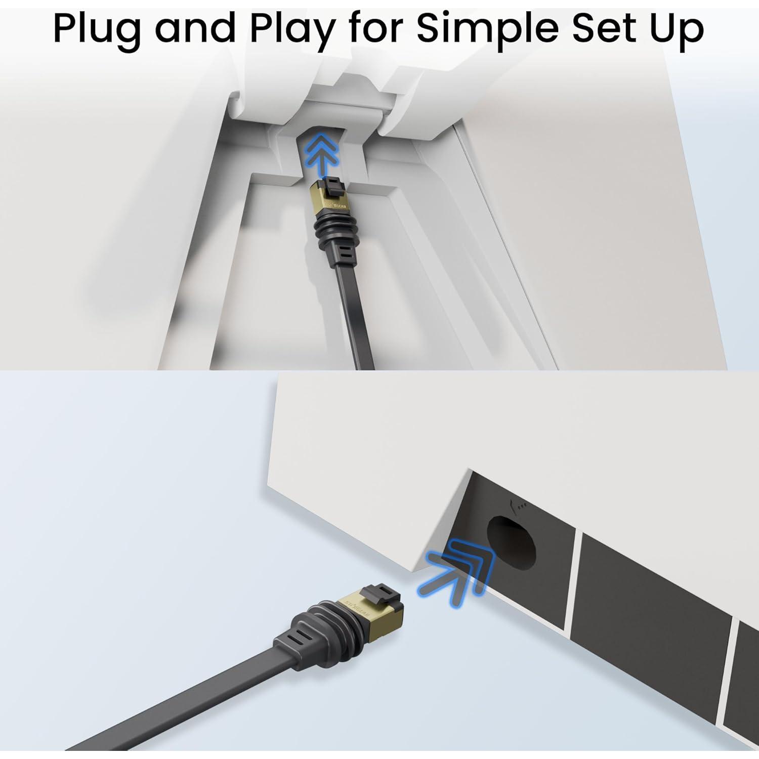 Cable Ethernet Plano EAZUSE 10M para Starlink Gen 3 Mini