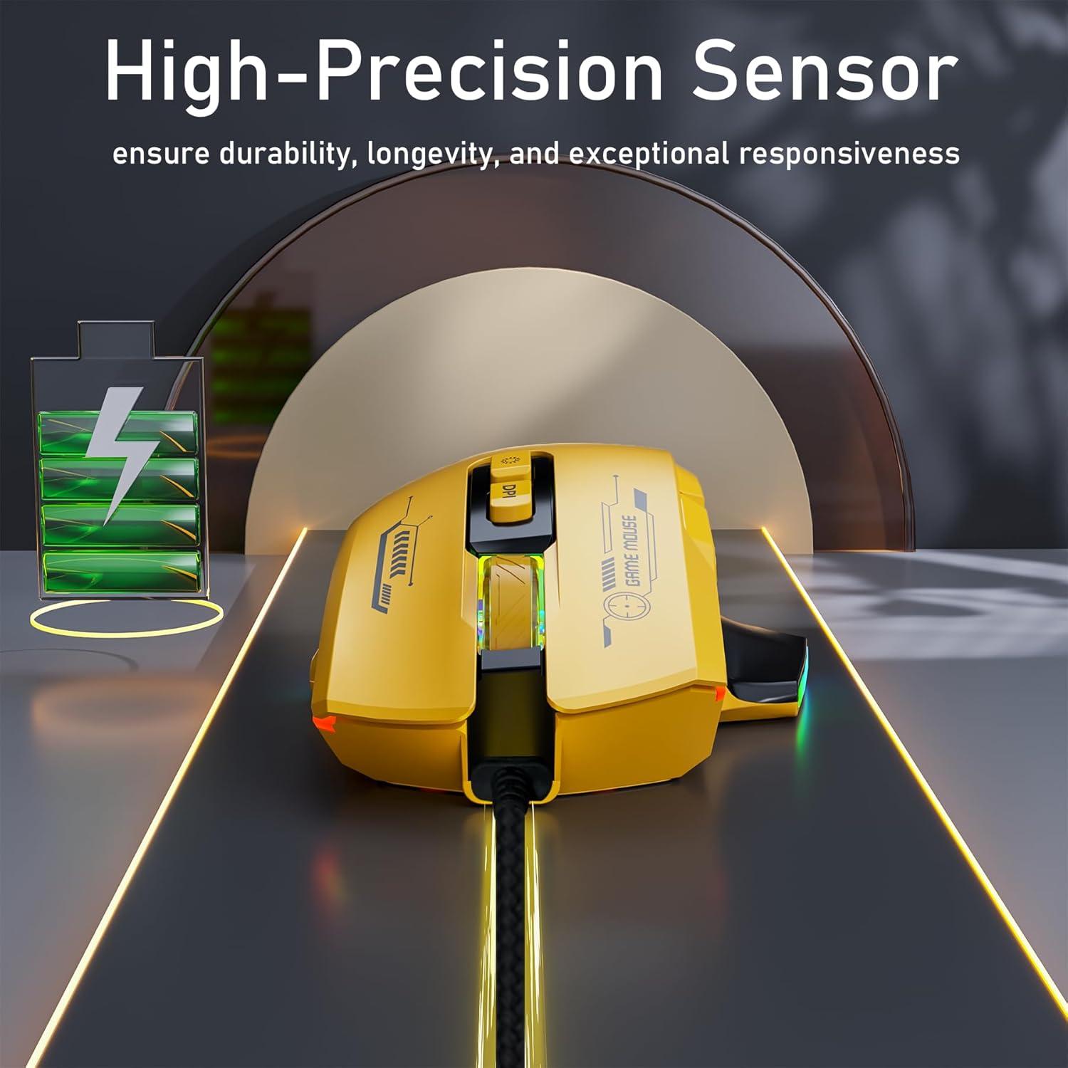 Ratón para Juegos AooKoNi WF-05 Ergonómico RGB 7200 DPI