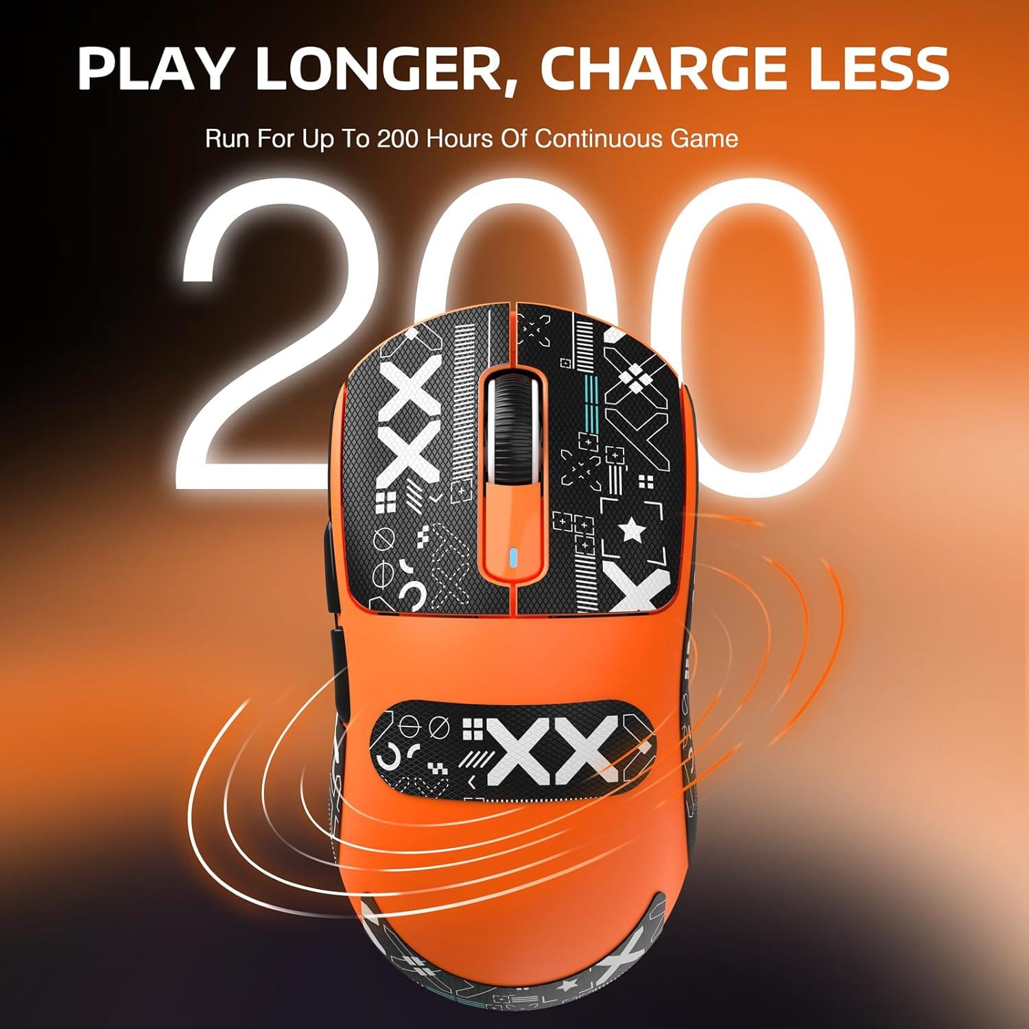 Ratón Gaming Inalámbrico ATTACK SHARK X3 26K DPI Naranja