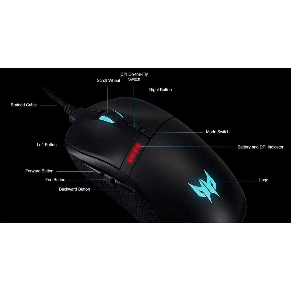 Ratón Gaming Inalámbrico Acer Predator Cestus 350 16000 DPI