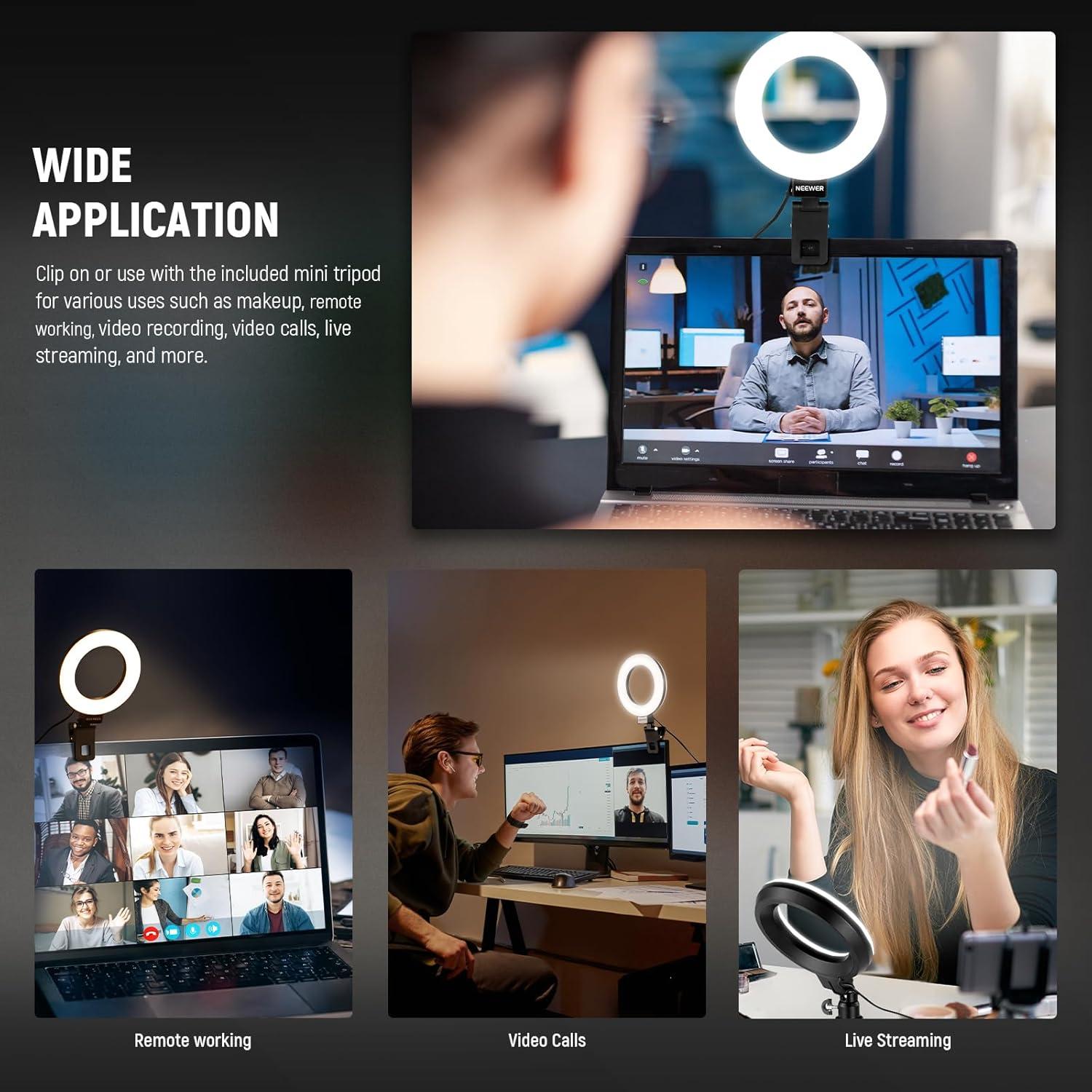 Luz de Anillo LED NEEWER BR60 para Videoconferencias 10W