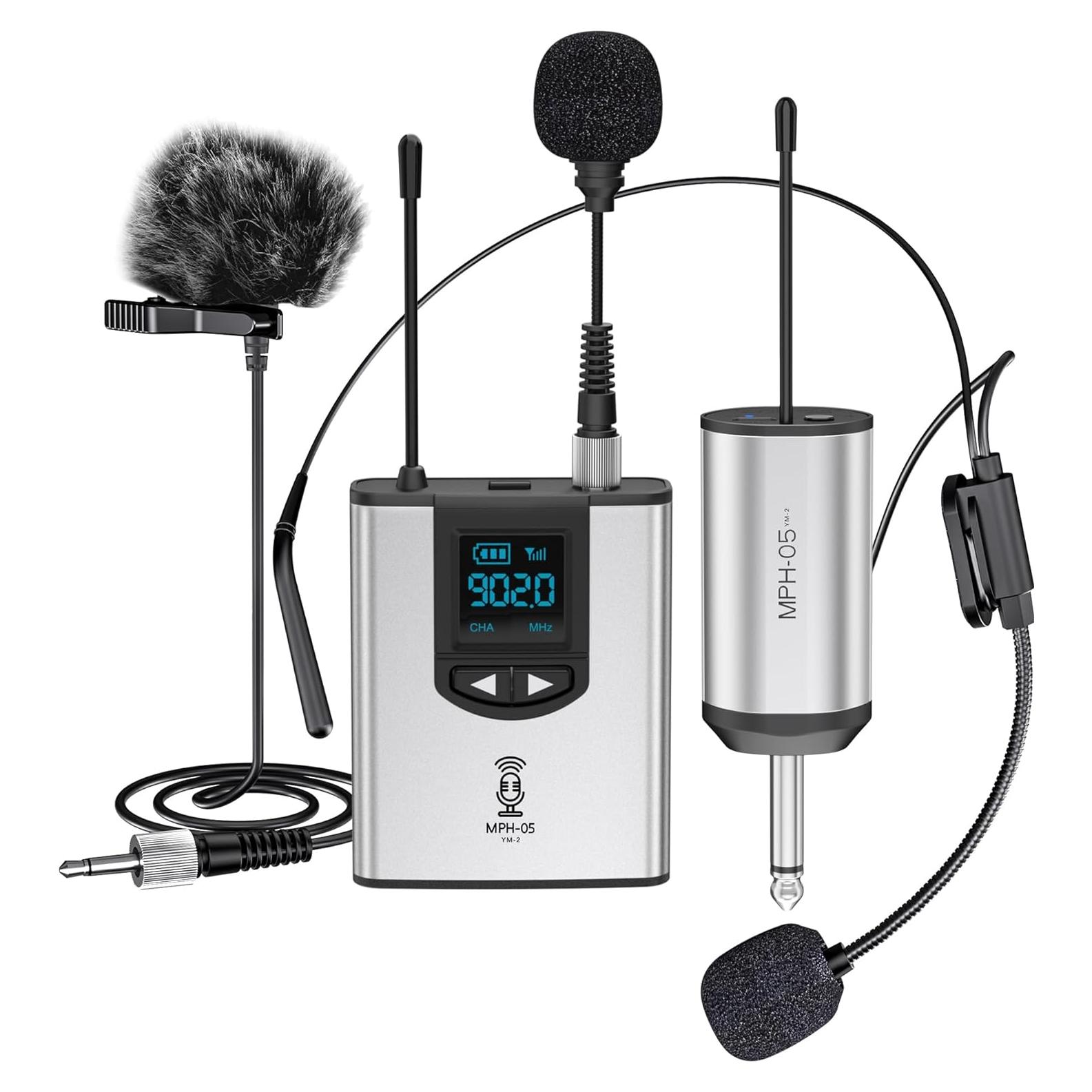 Micrófono inalámbrico YIHAIONLY YM-2 con auriculares y soporte