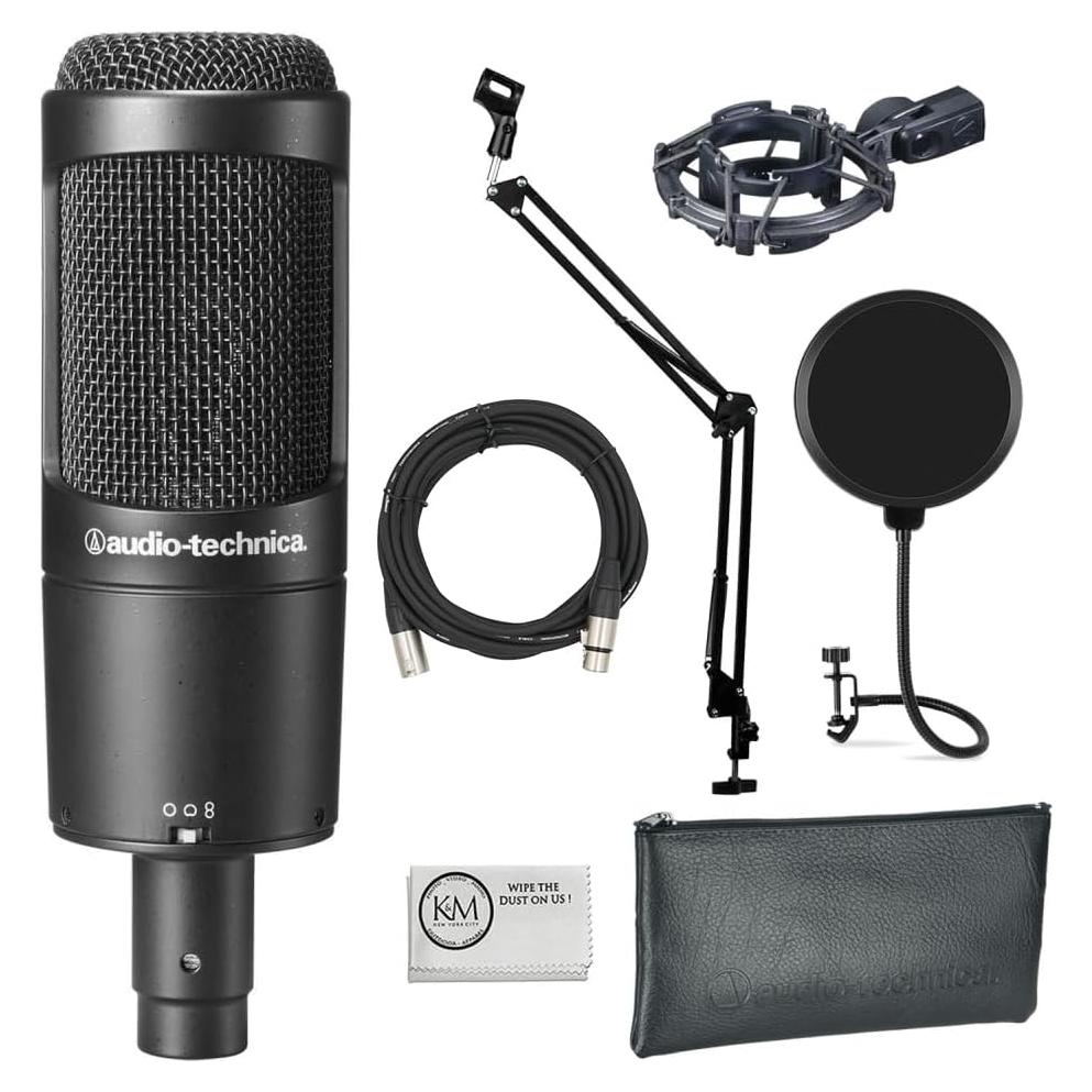 Micrófono condensador Audio-Technica AT2050 + brazo + filtro