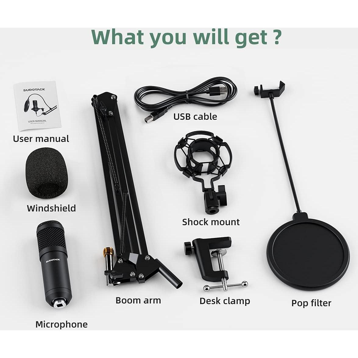 Micrófono USB Sudotack ST-800 para Streaming y Podcast