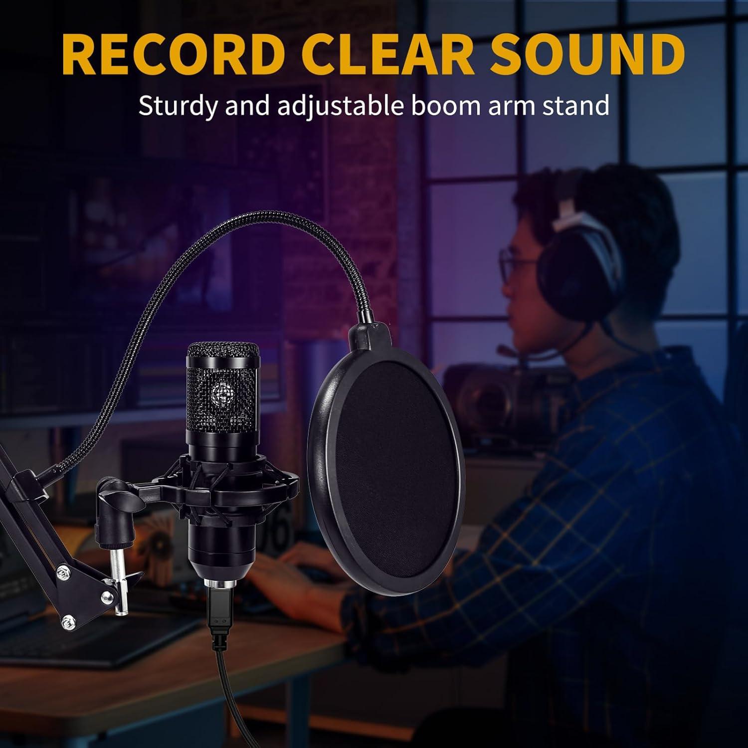 Micrófono de condensador AMOOX BM-800 USB con soporte