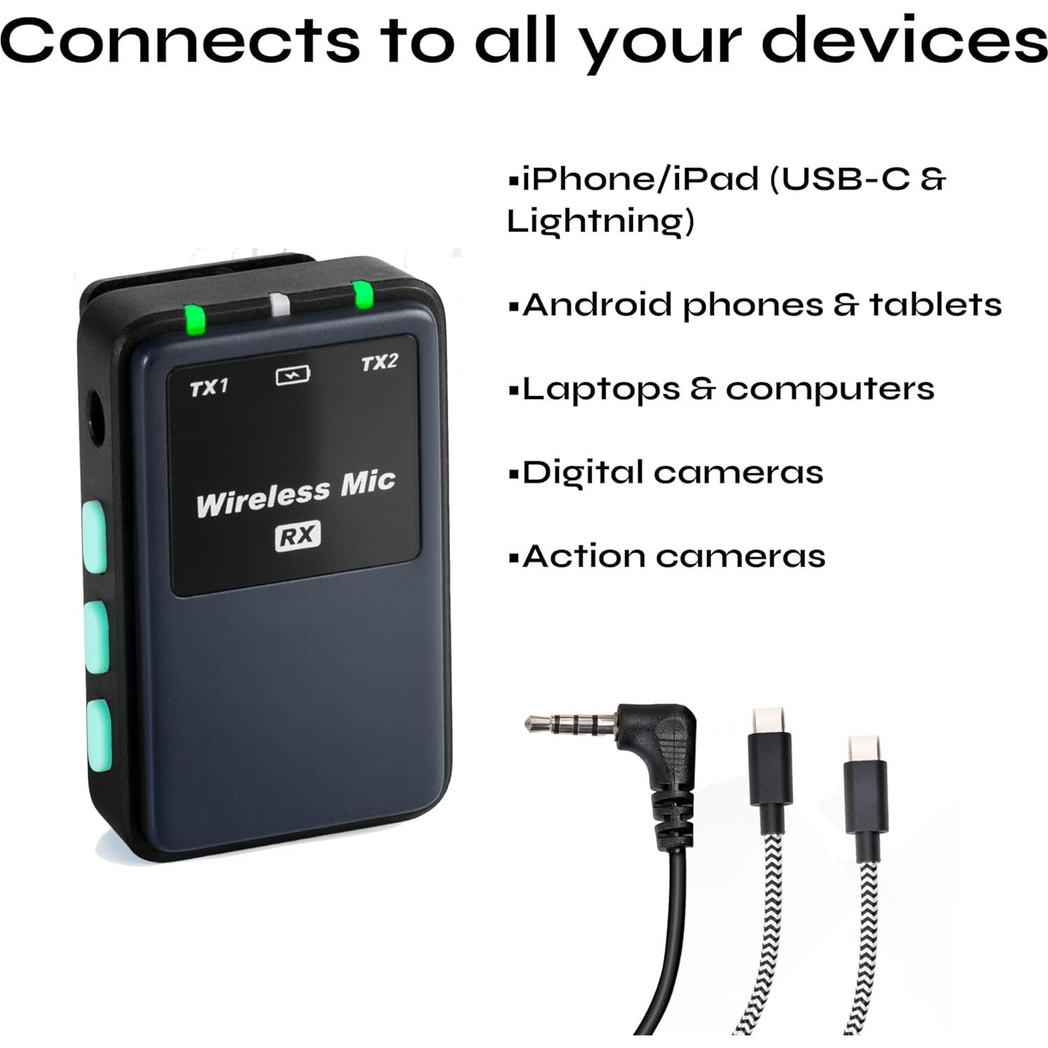 Micrófono mini inalámbrico CreatorMic para iPhone/Android