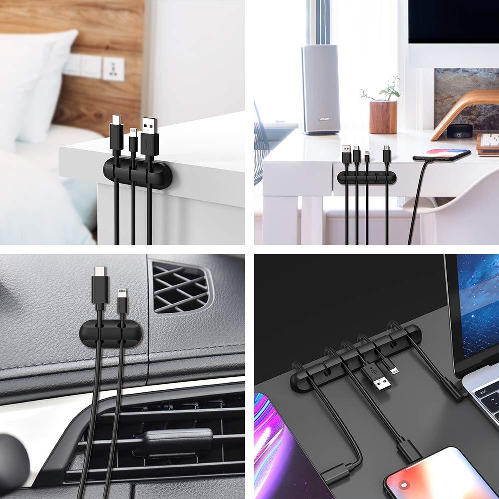 Organizador de Cables INCHOR 2 Paquetes Clips Adhesivos Negro