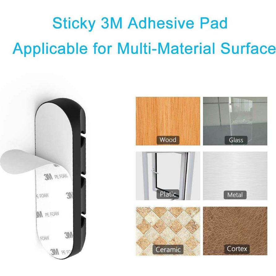 Organizador de Cables INCHOR 2 Paquetes Clips Adhesivos Negro