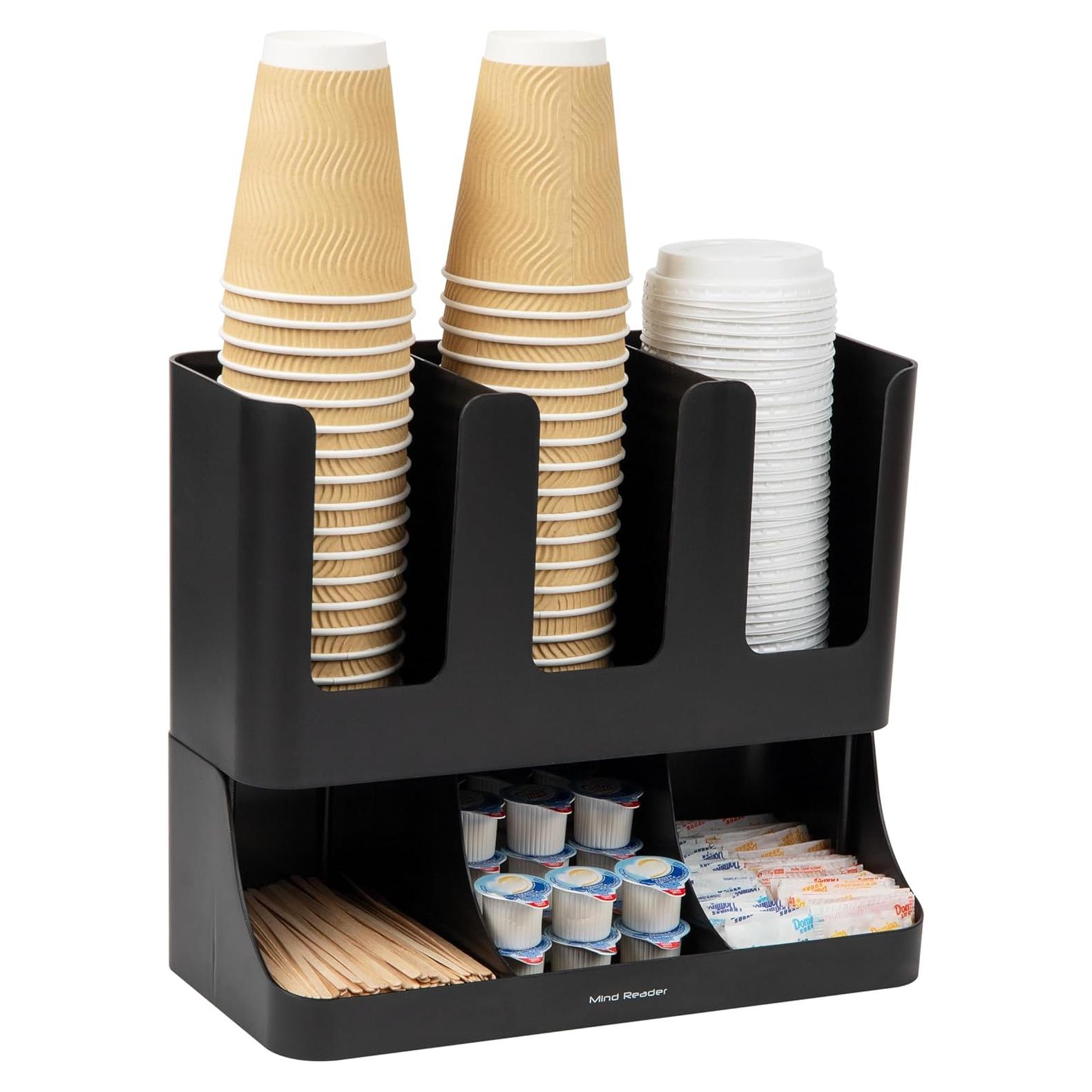 Organizador de Condimentos y Tazas Mind Reader 6 Compartimentos Negro