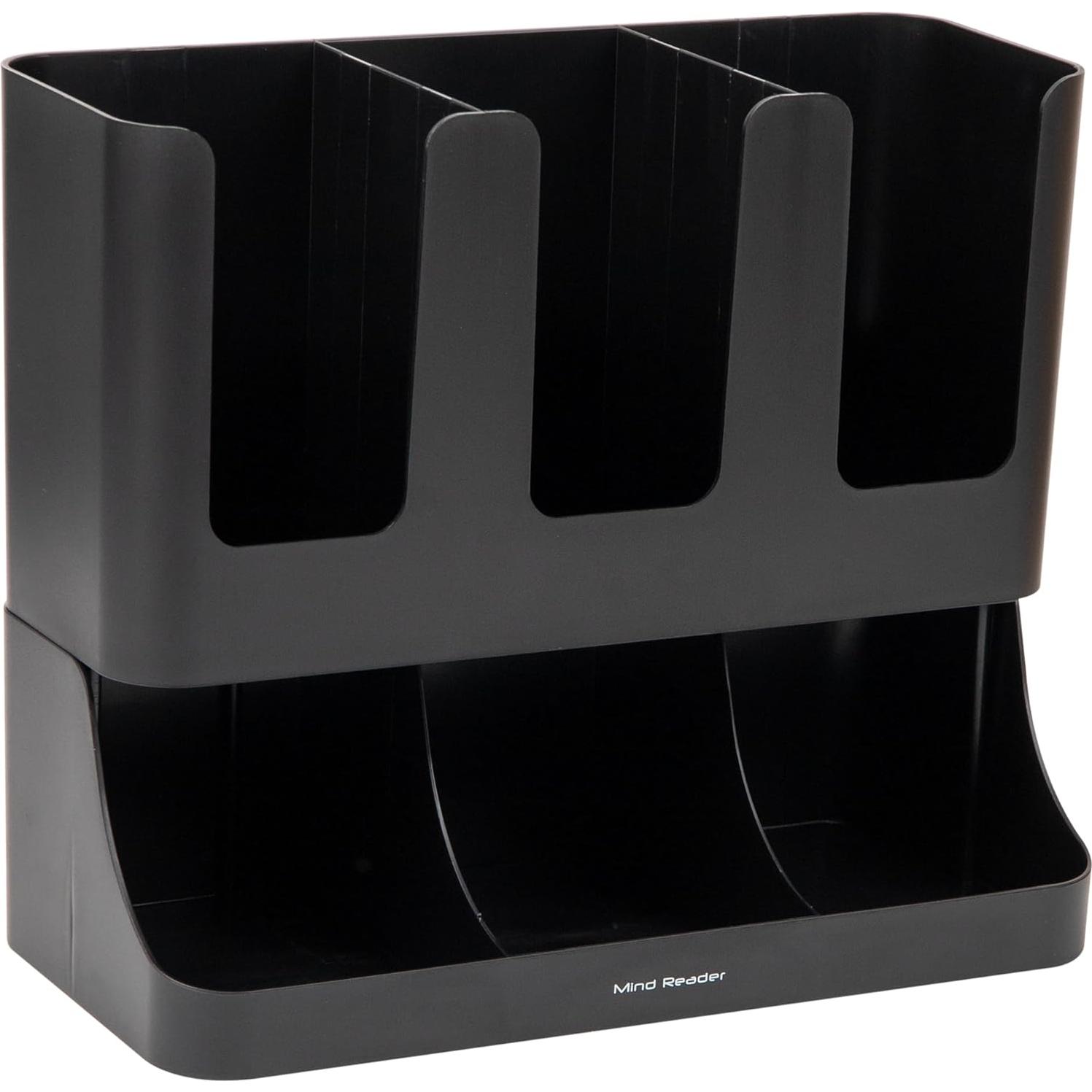 Organizador de Condimentos y Tazas Mind Reader 6 Compartimentos Negro