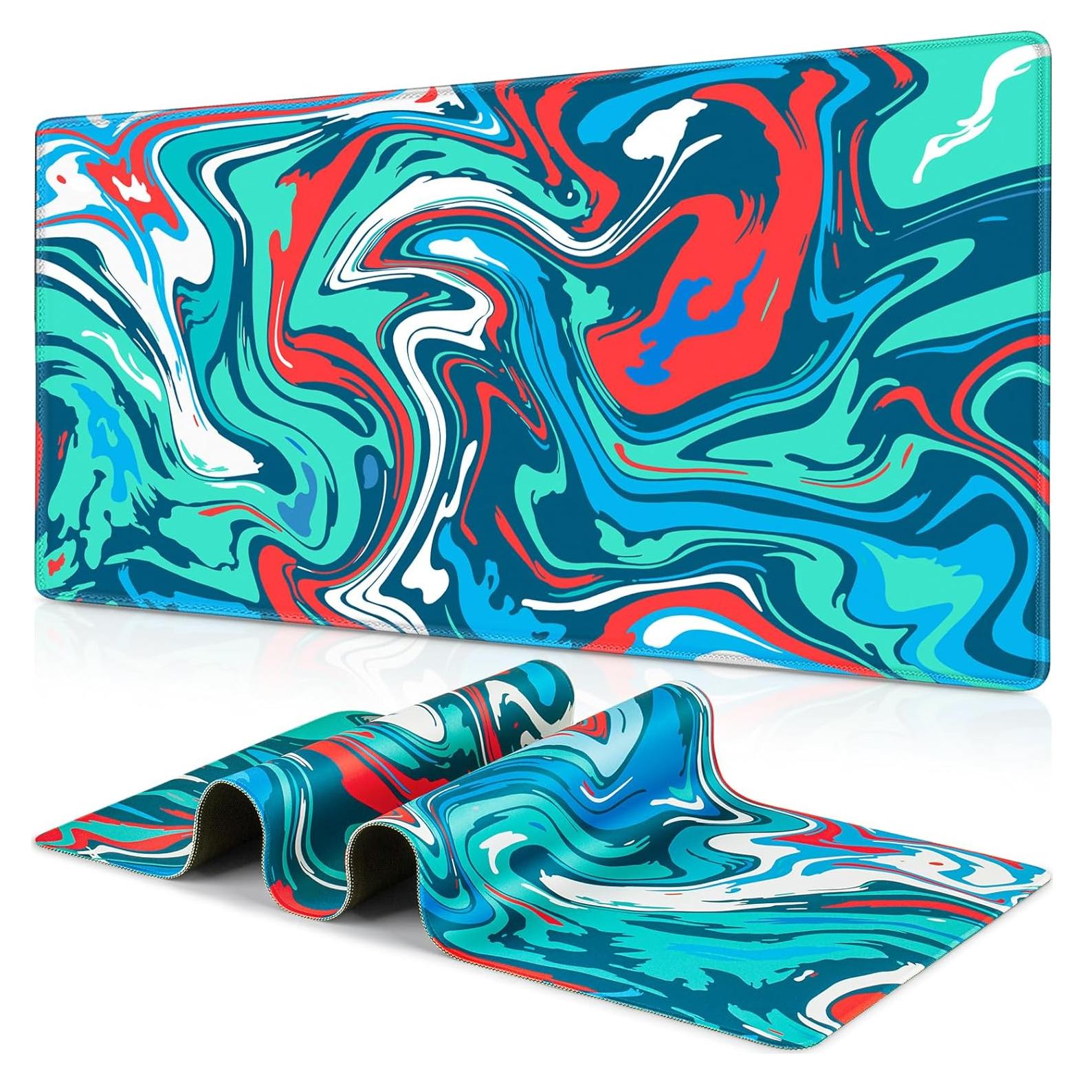 Alfombrilla de Ratón Gaming Canjoy 90x40 cm Fluido Azul-Rojo