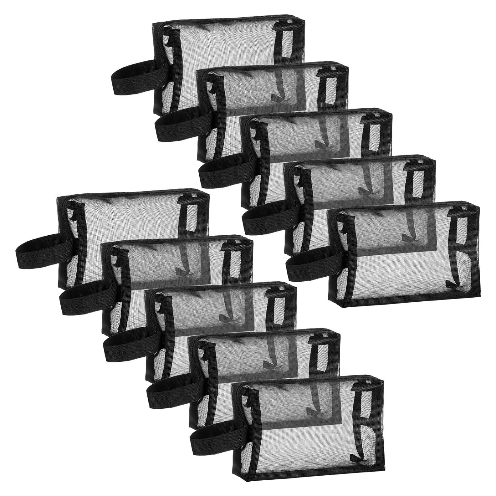 10 Bolsas de Maquillaje de Malla Negra HOFURME 24.9x10.2 cm