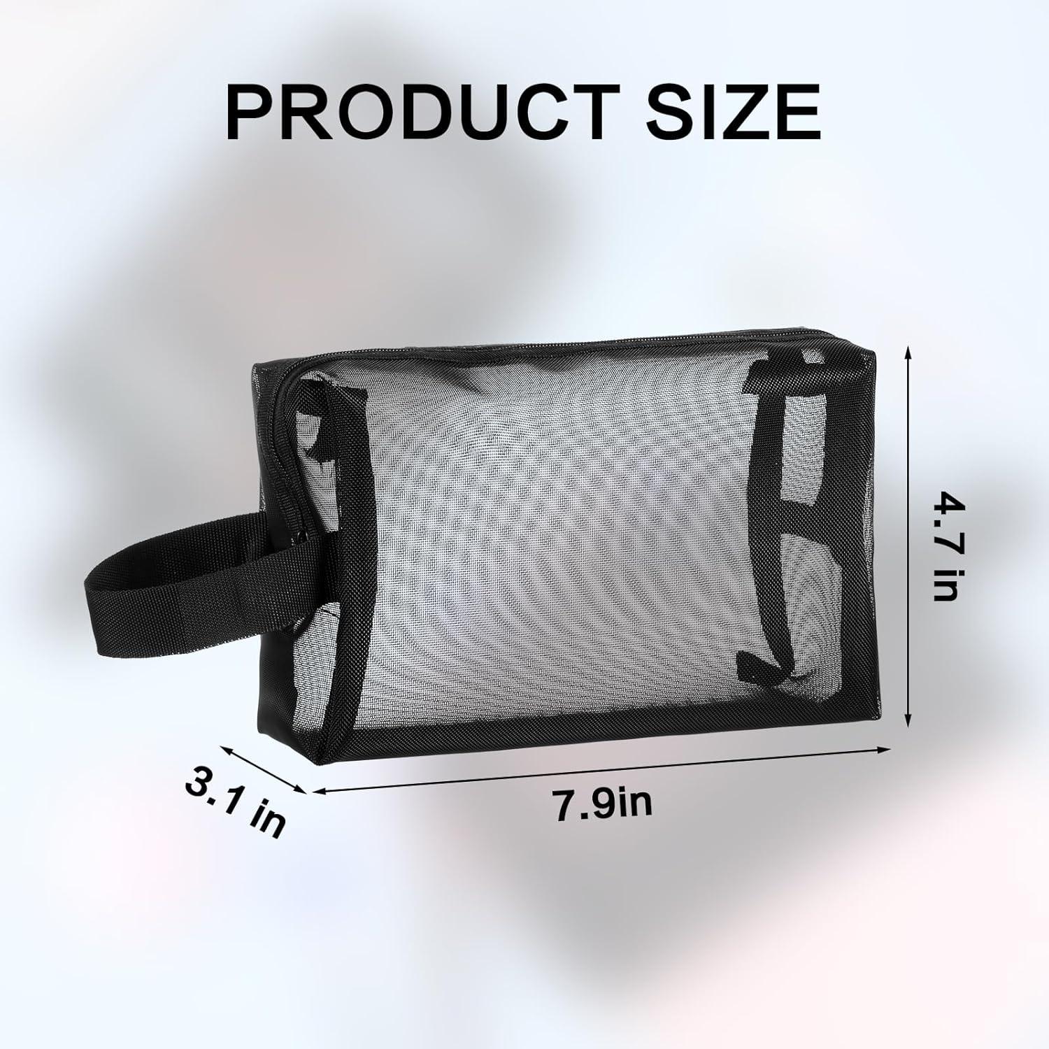 10 Bolsas de Maquillaje de Malla Negra HOFURME 24.9x10.2 cm