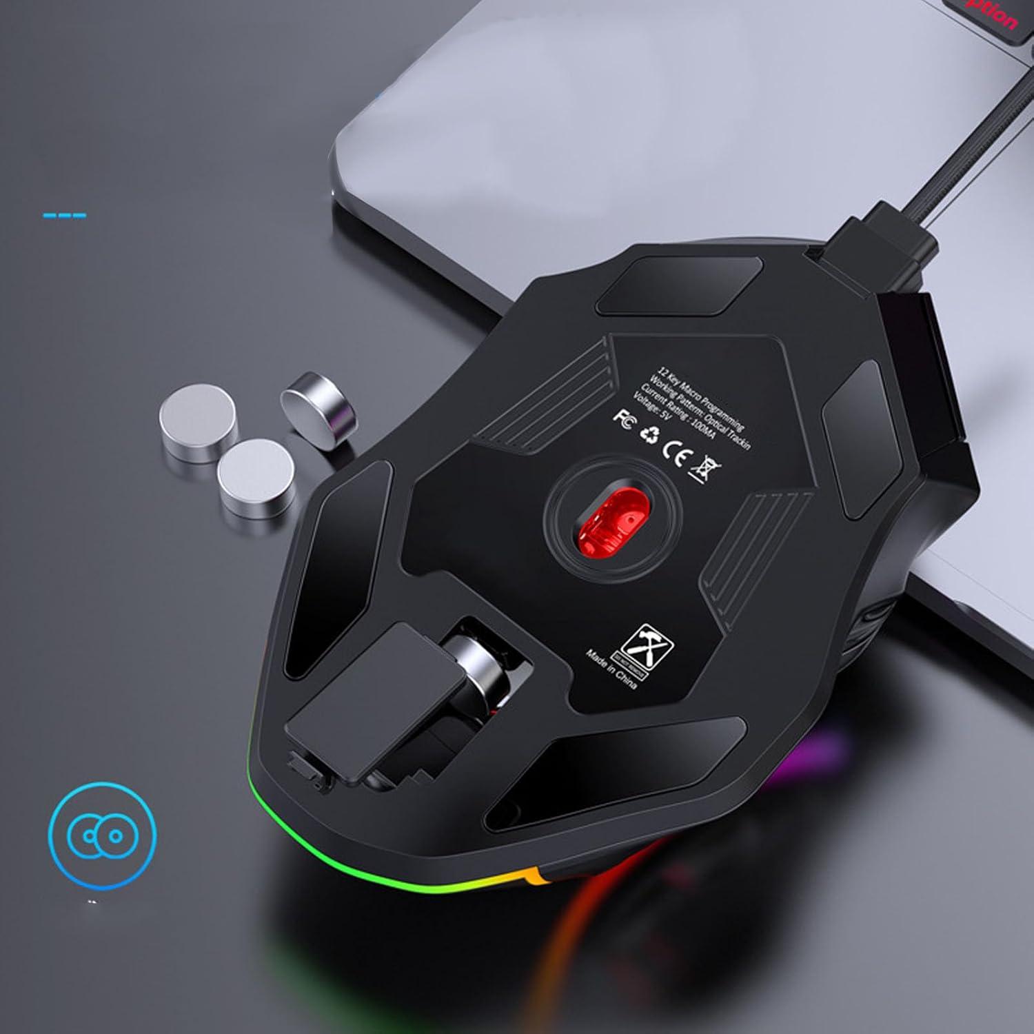 Ratón Gaming Ciciglow X15 Con Cable 12800DPI RGB 12 Botones