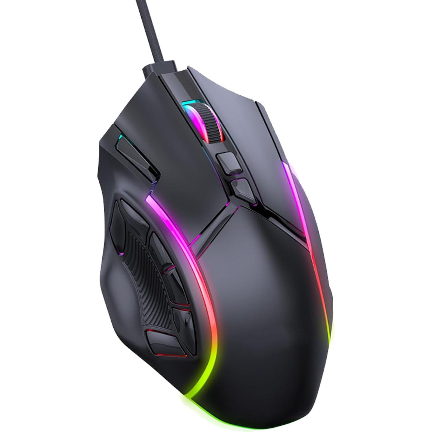 Ratón Gaming Ciciglow X15 Con Cable 12800DPI RGB 12 Botones