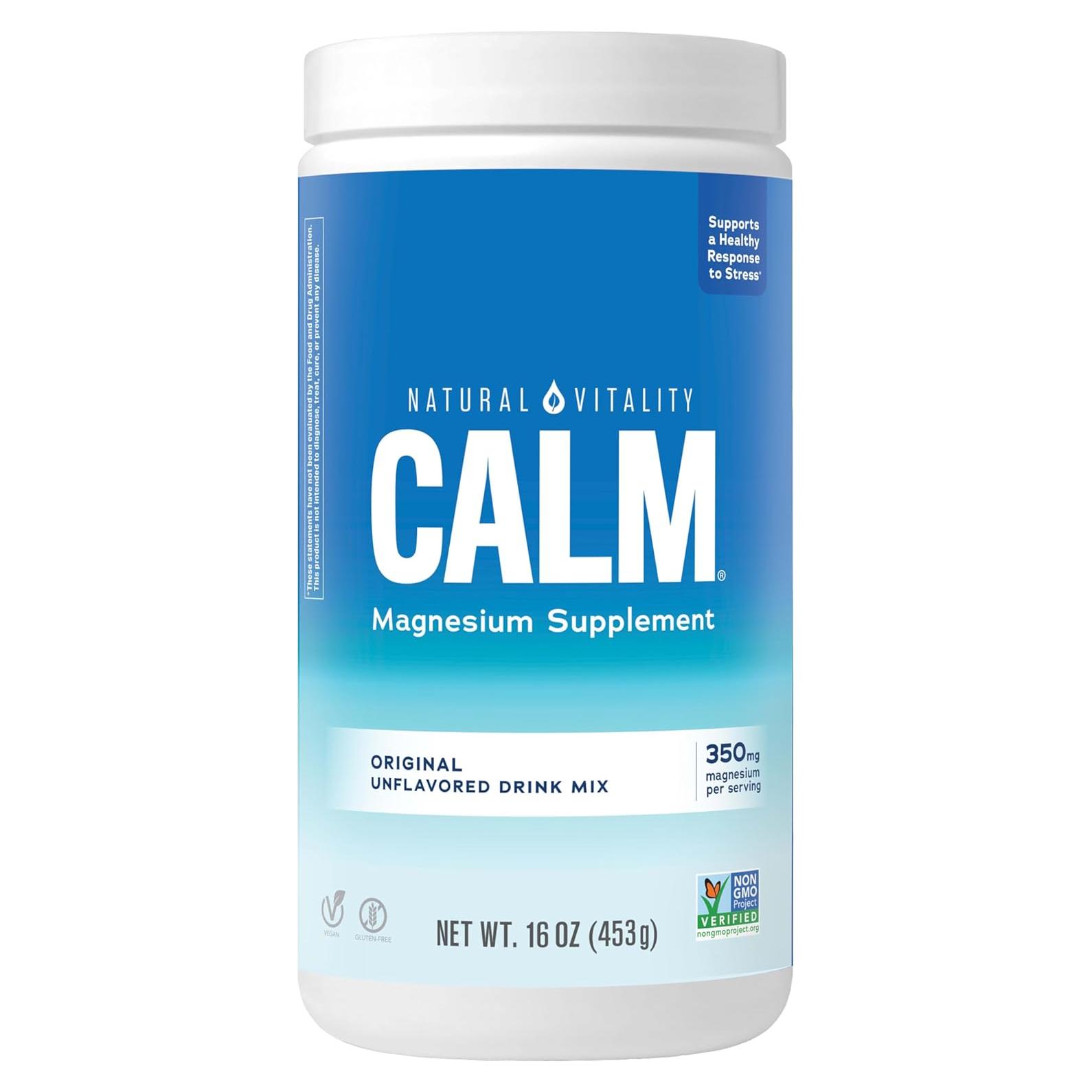 Suplemento de Magnesio en Polvo Natural Vitality CALM 453.6 g