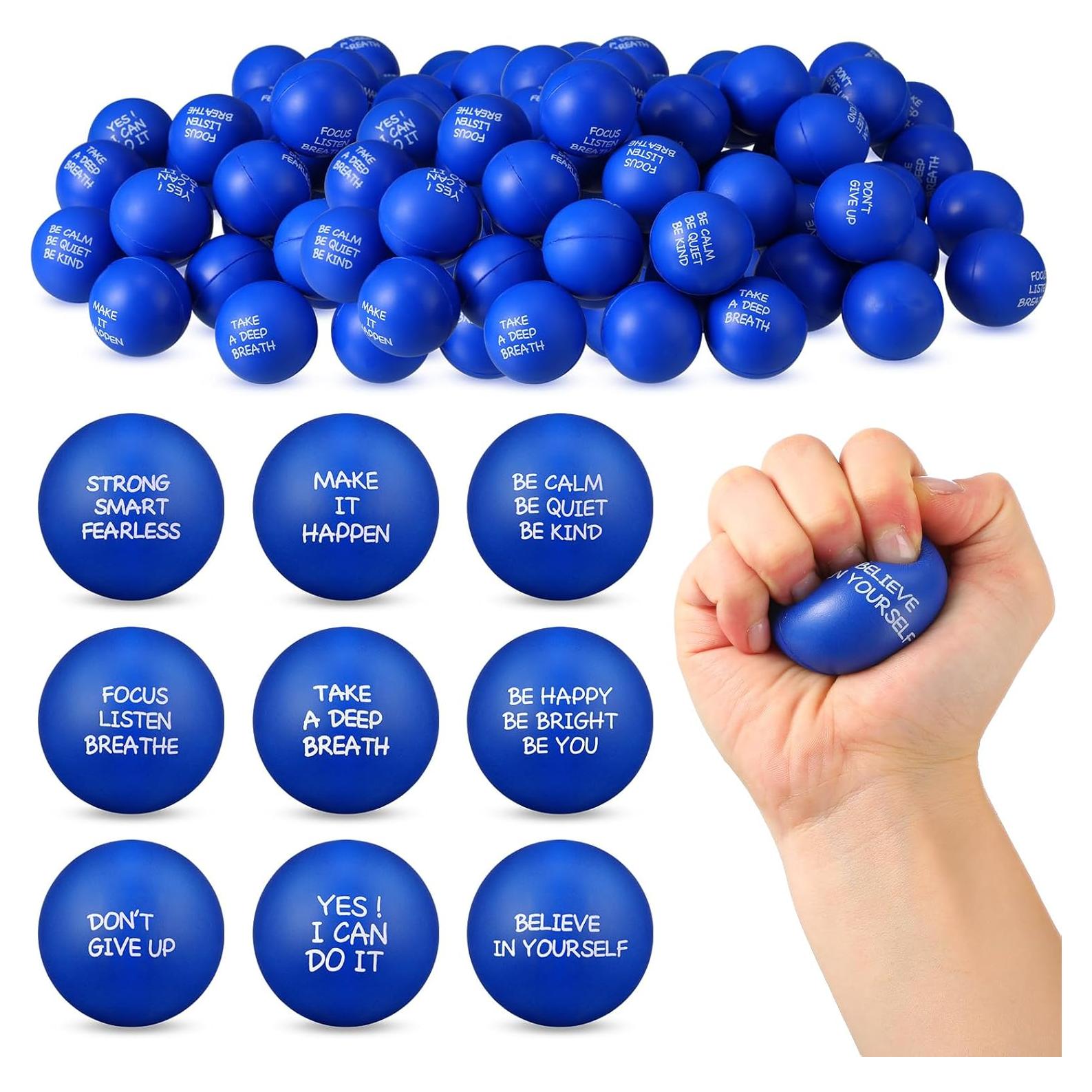 Shappy 72 Pelotas de Estrés Motivacionales Azul 4 cm