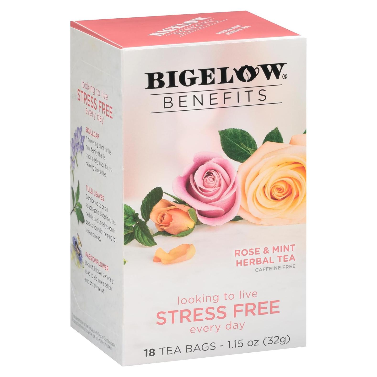 Té de Hierbas Bigelow Benefits Rosa y Menta Sin Cafeína 108 Bolsitas