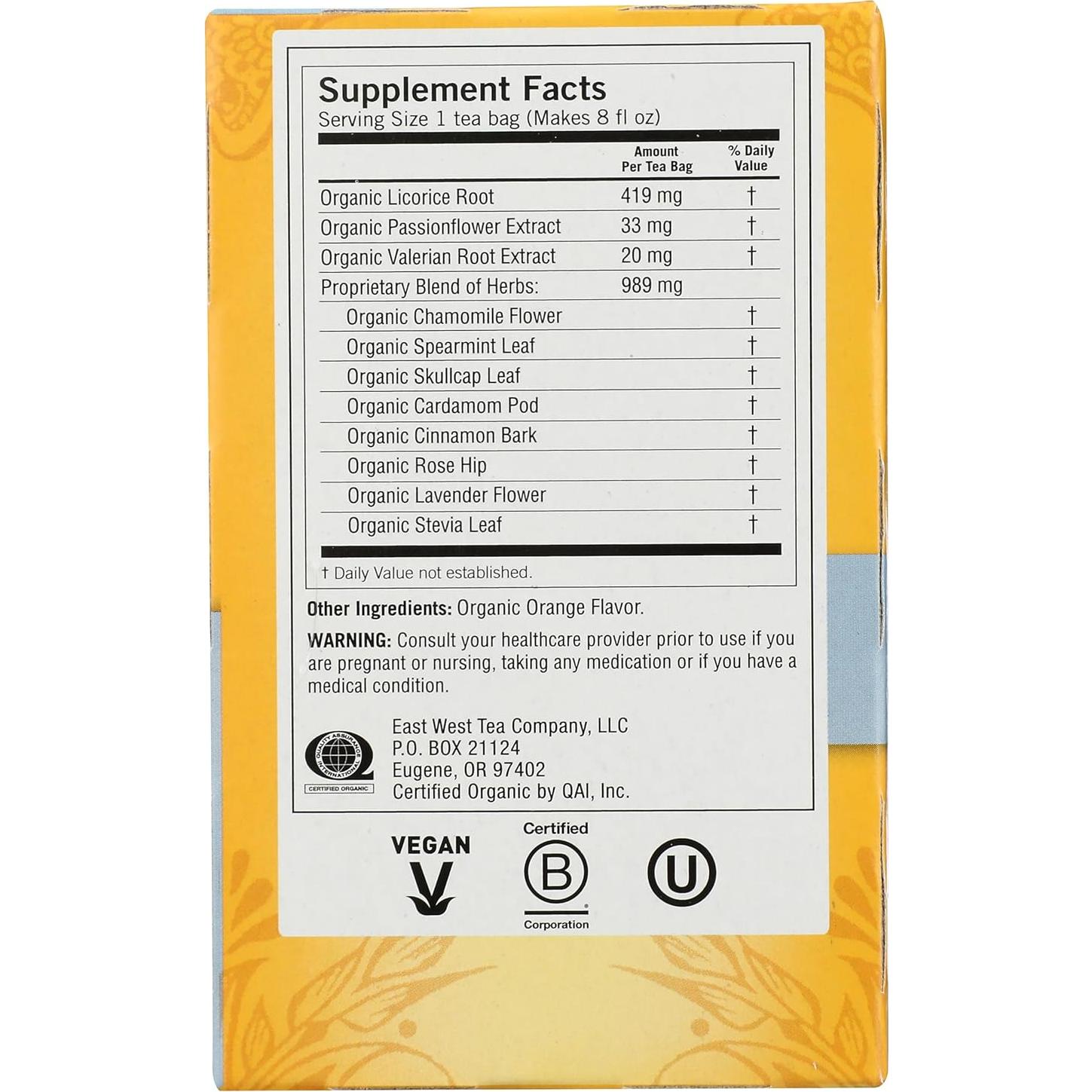 Té Orgánico Yogi para Dormir 16 Bolsitas Sin Cafeína