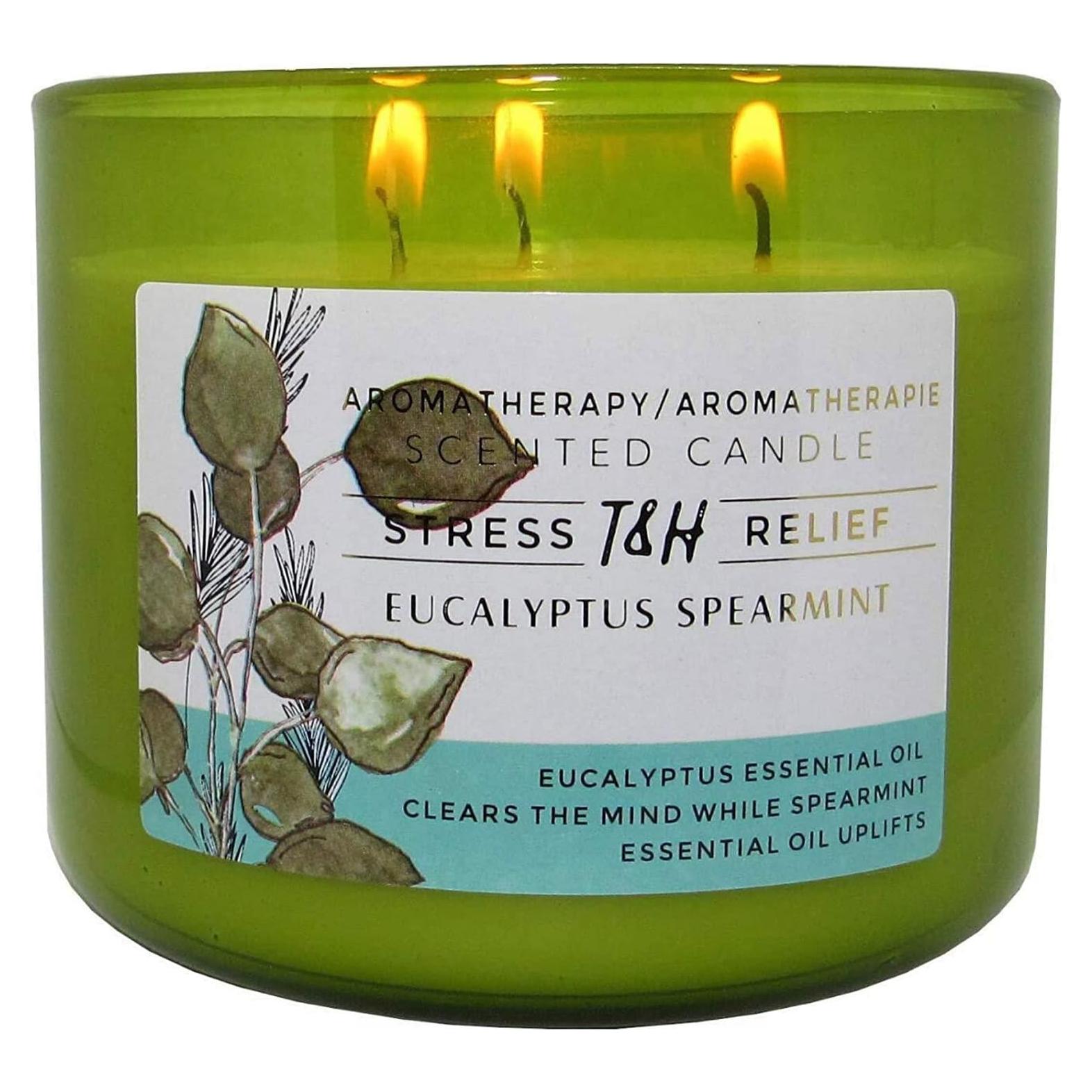 Vela Aromática T&H Eucalipto y Menta 3 Mechas 450 g