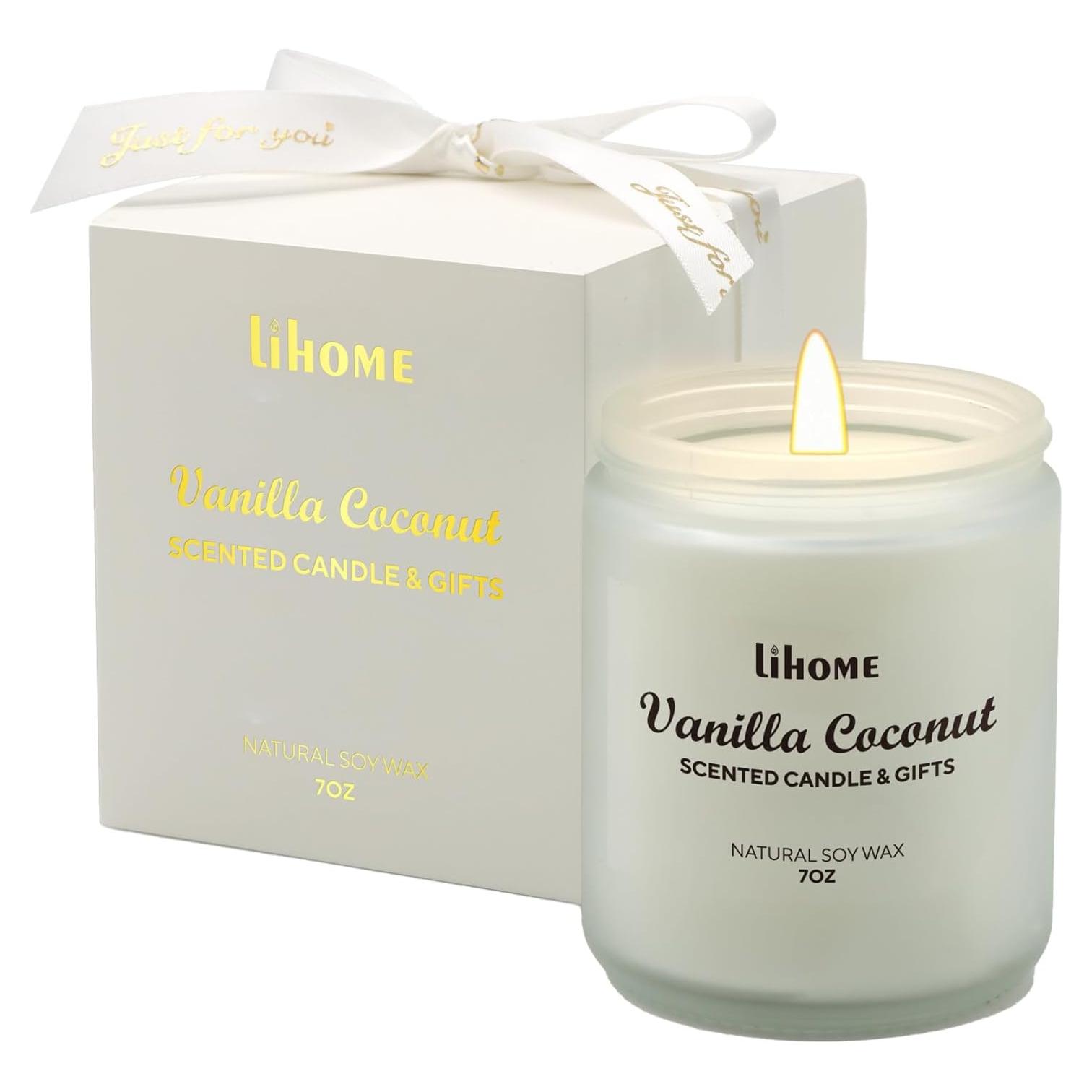 Vela Aromática de Cera de Soja Lihome Coco de Vainilla 200g