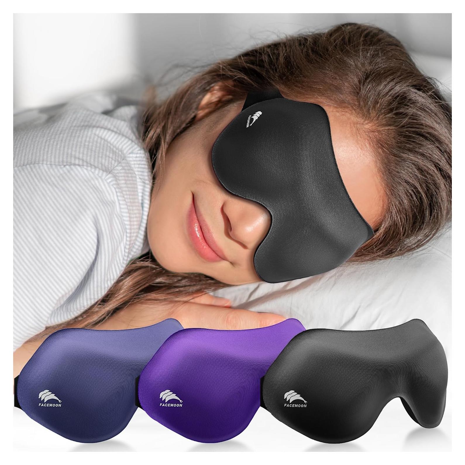 Máscara de Ojos 3D FACEMOON Bloqueo Luz Ajustable 3 Pcs