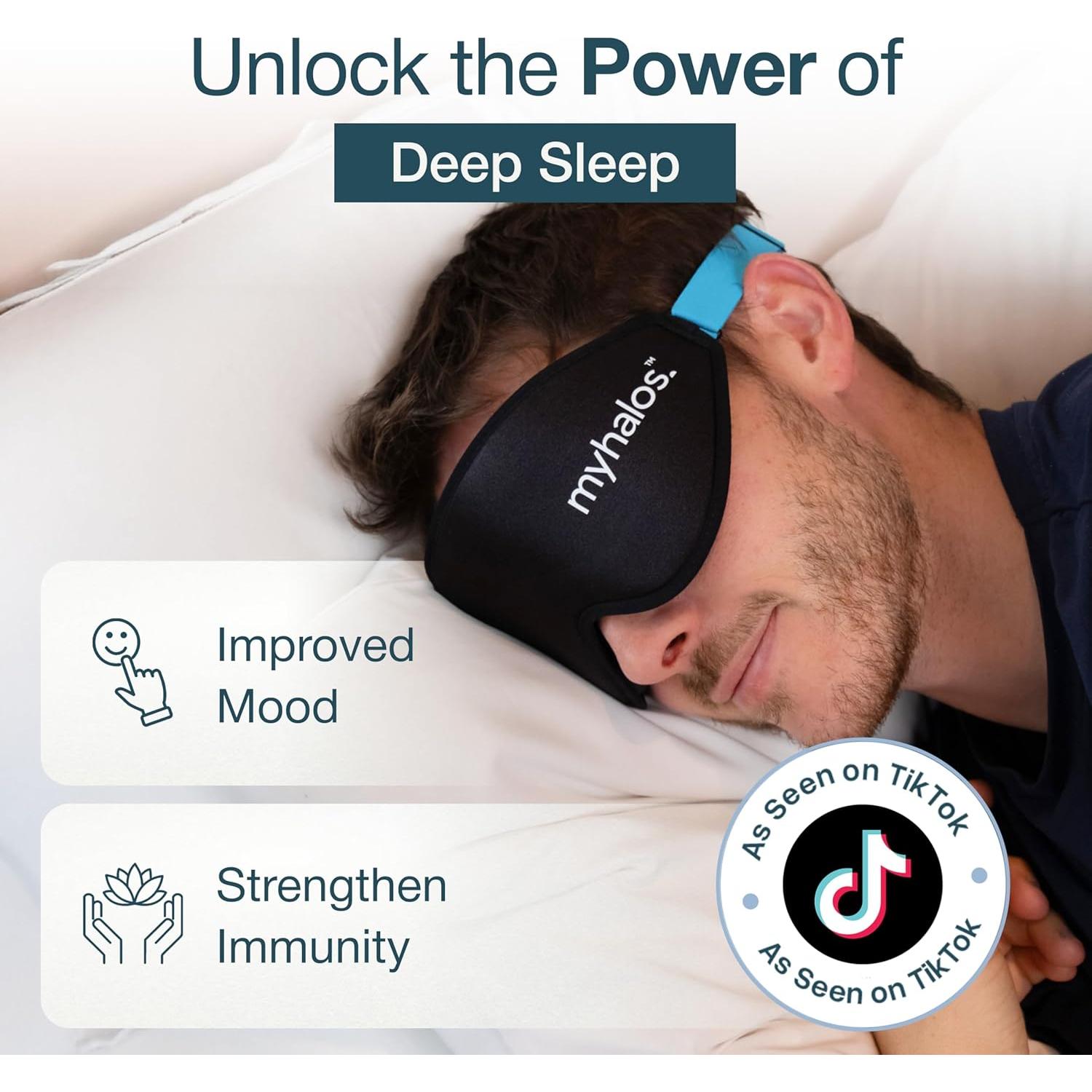 Máscara de Sueño MyHalos 3D Bloqueo de Luz Espuma de Memoria