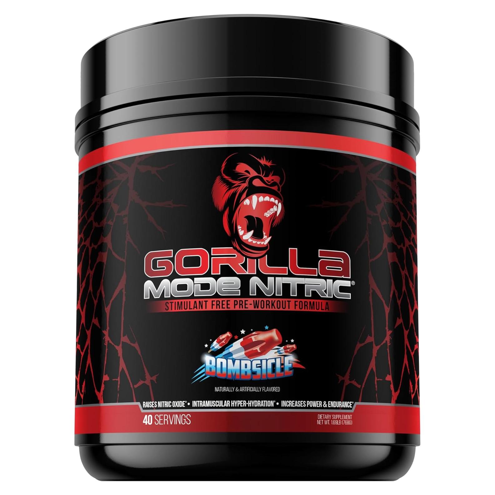 Gorilla Mode Nitric Pre-Entrenamiento Sin Estimulantes 768g