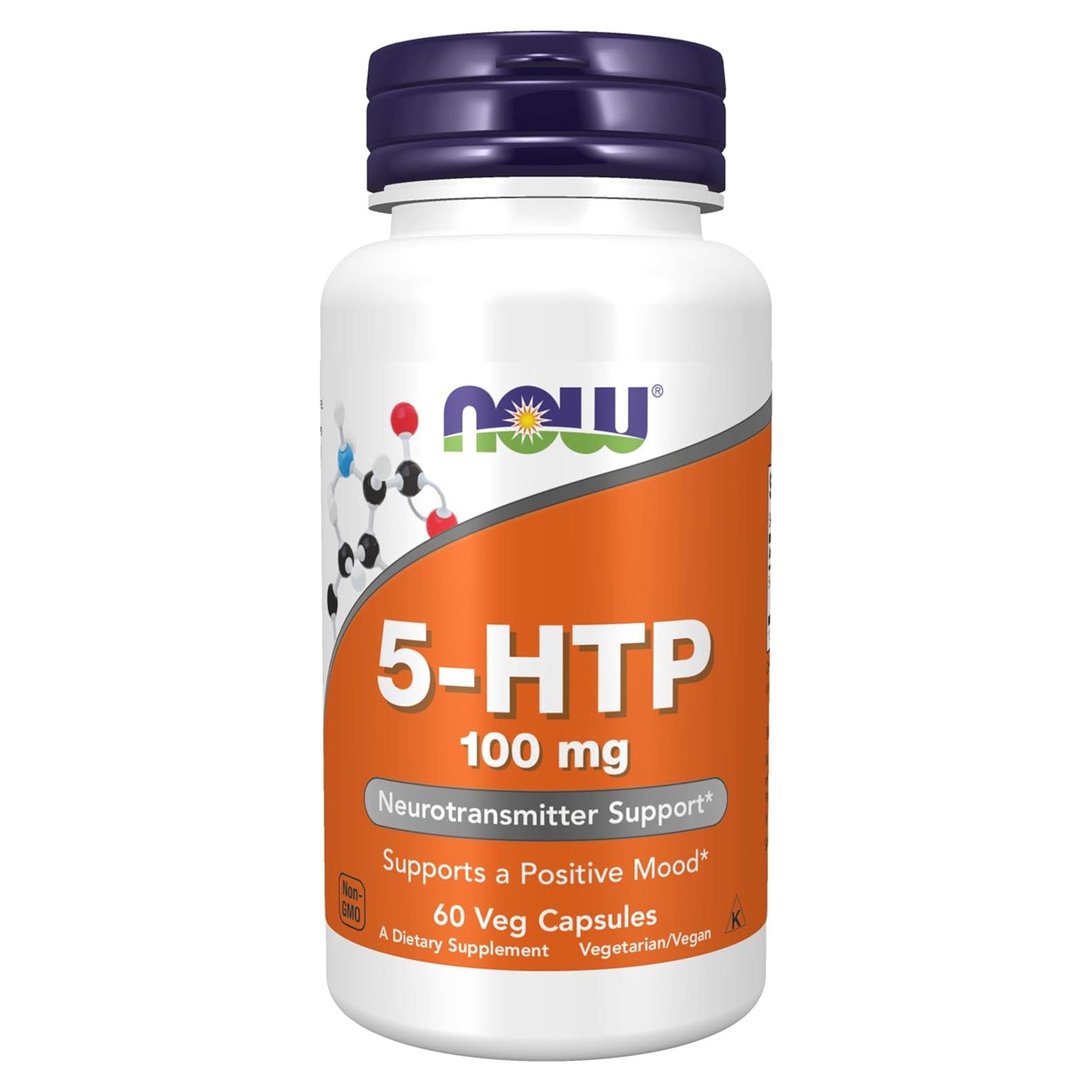 Suplemento 5-HTP NOW Foods 100 mg 60 Cápsulas Veganas
